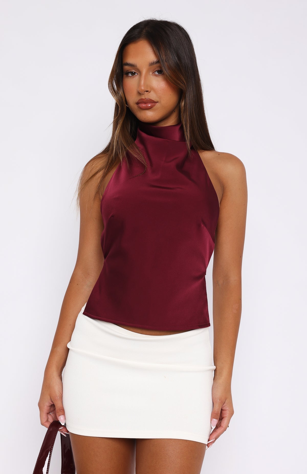 El tiempo pasa top halter merlot