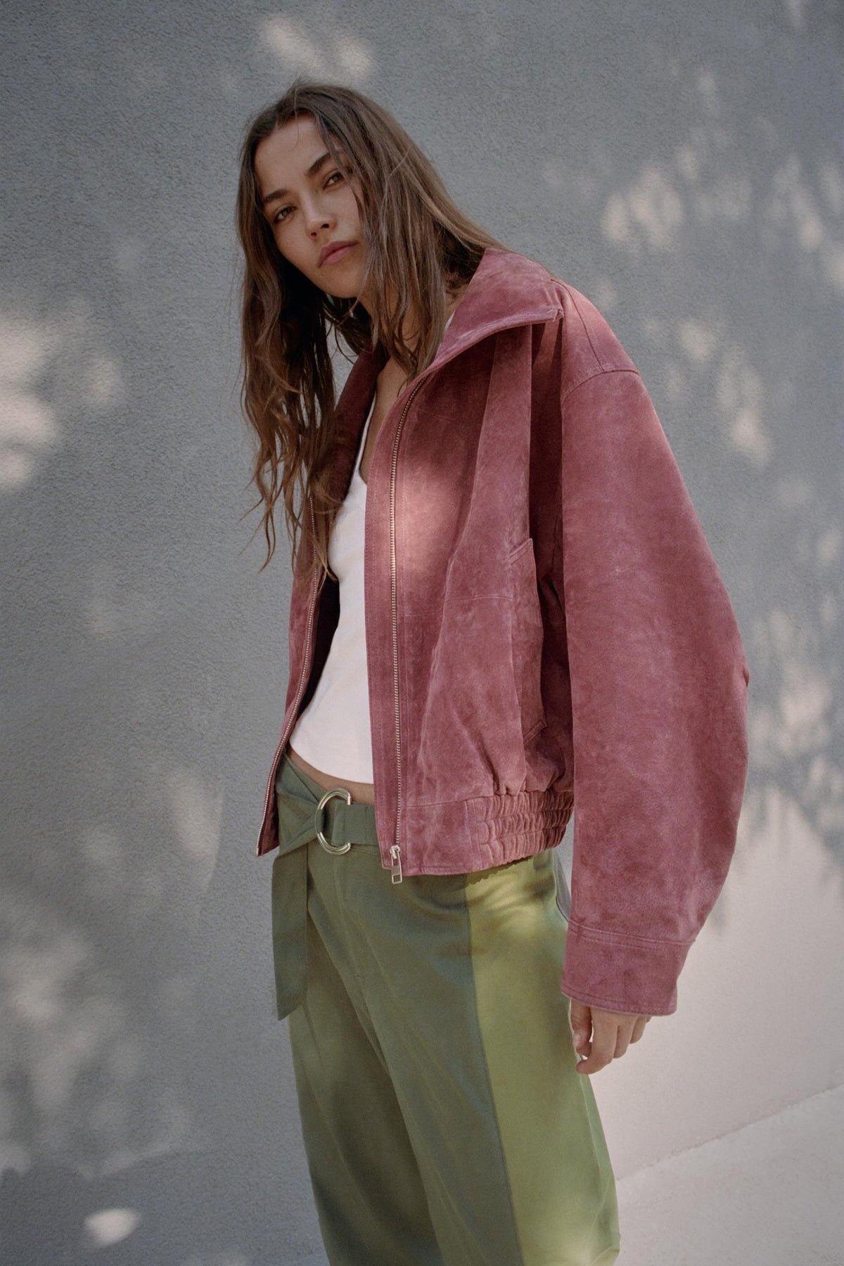 Soft Leather Bomber Jacket