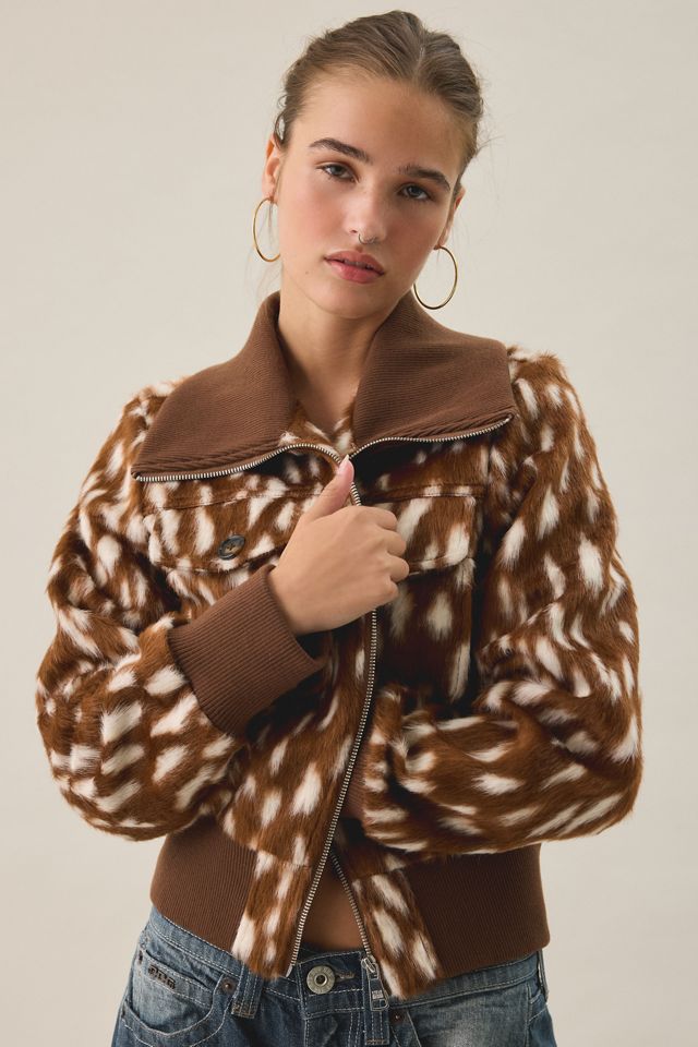 Hunton Deer Print Jacket - Marrone Multi