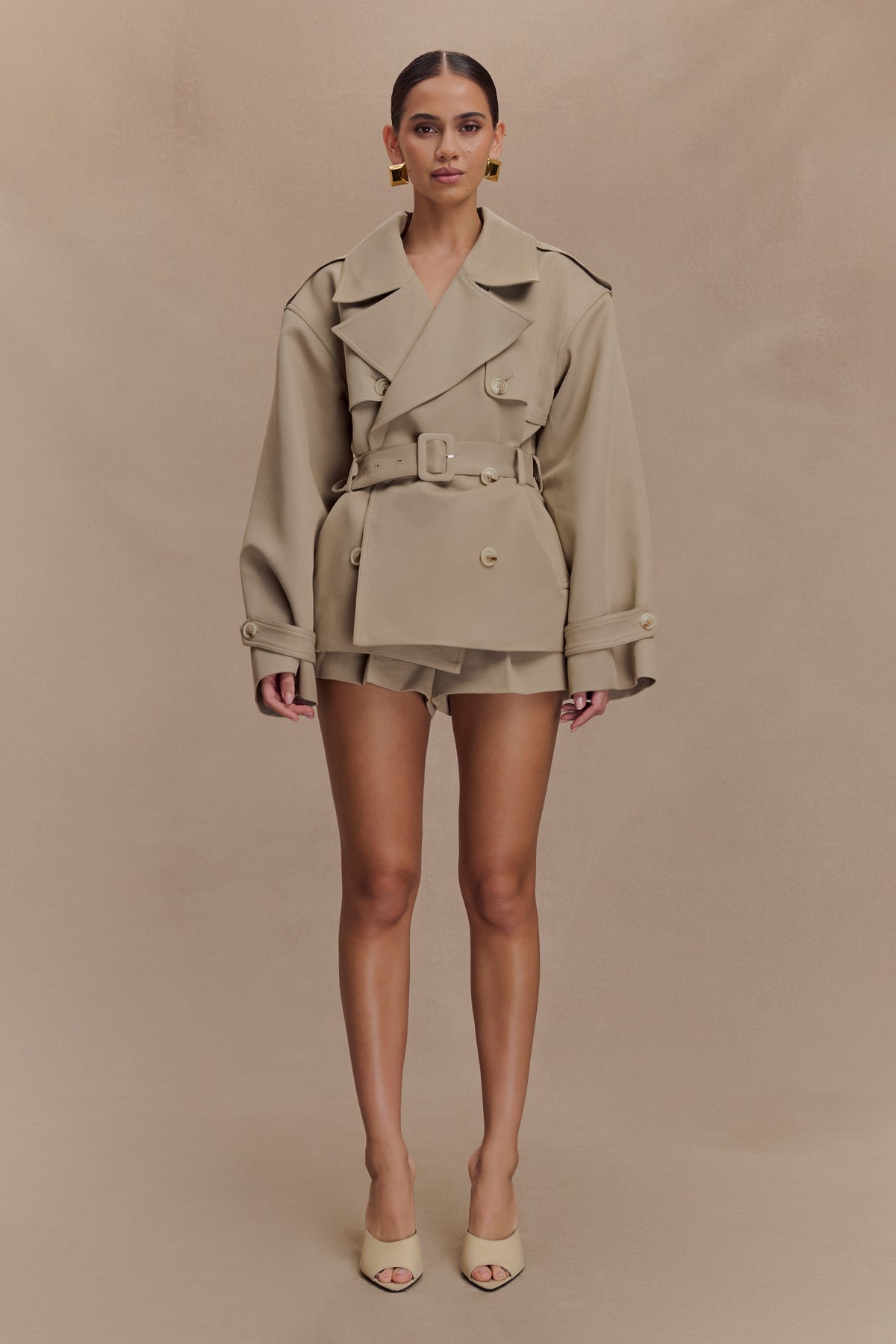 Alden Short Trench Jacket - Pebble