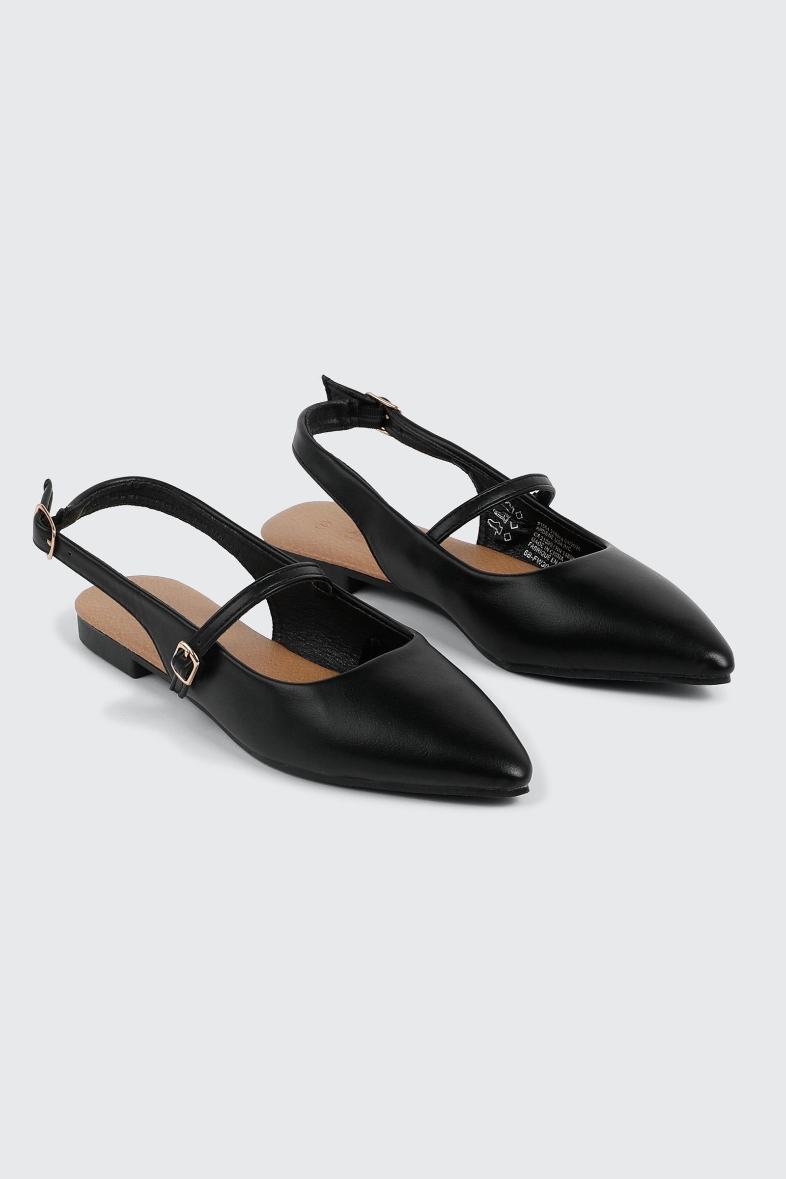 Pontella Ballerina Slingback a Punta - Nero