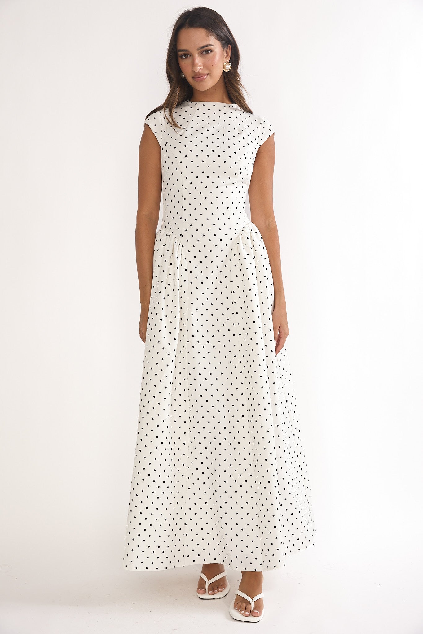 Vestido Maxi con mangas japonesas y lunares Lynnie
