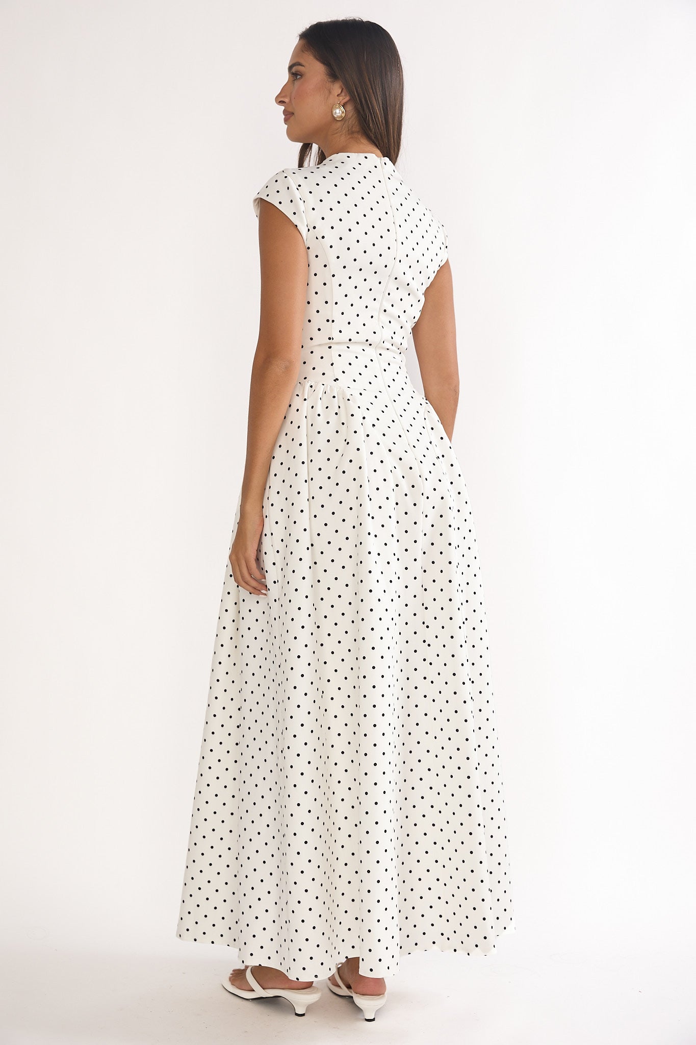 Vestido Maxi con mangas japonesas y lunares Lynnie