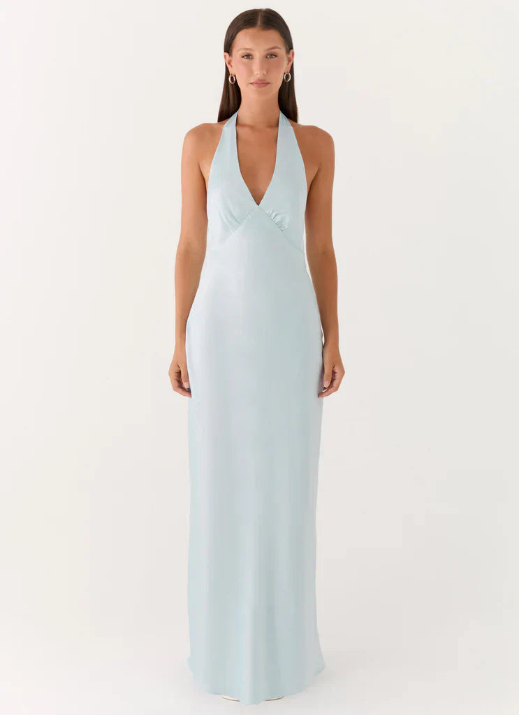 Heavy Hearted Satin Maxi Dress