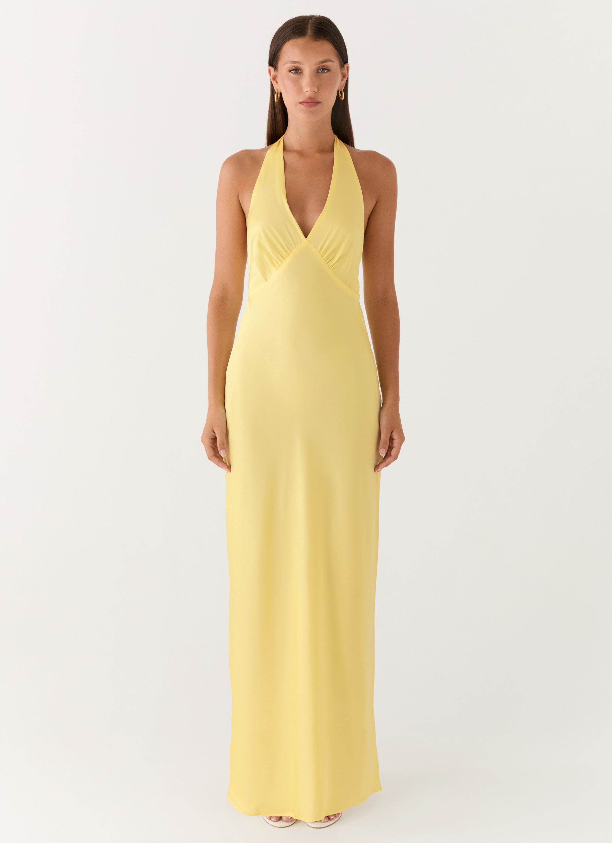 Vestido Maxi de satén con corazón pesado