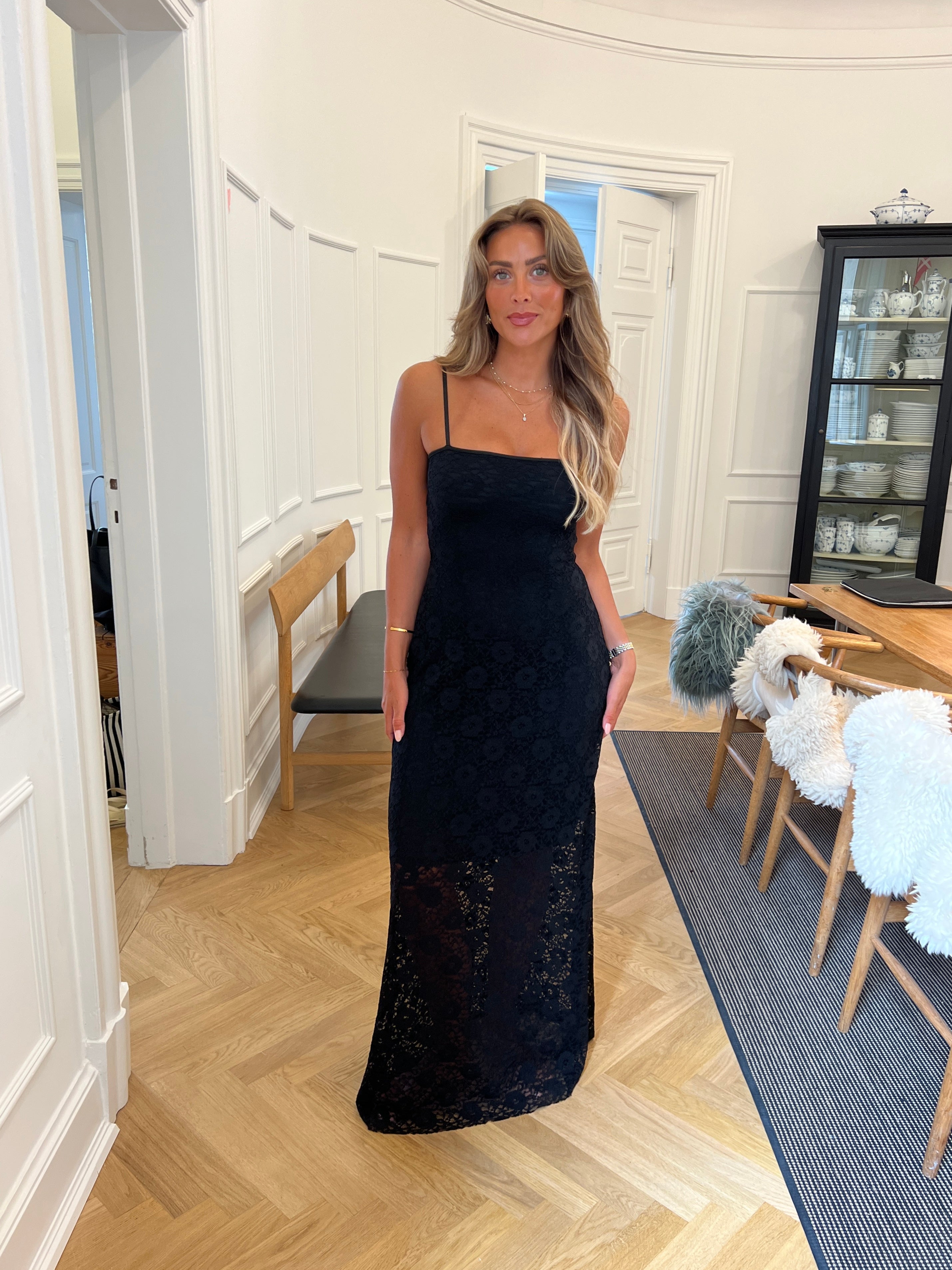 Vestido Maxi Oura de encaje Nero