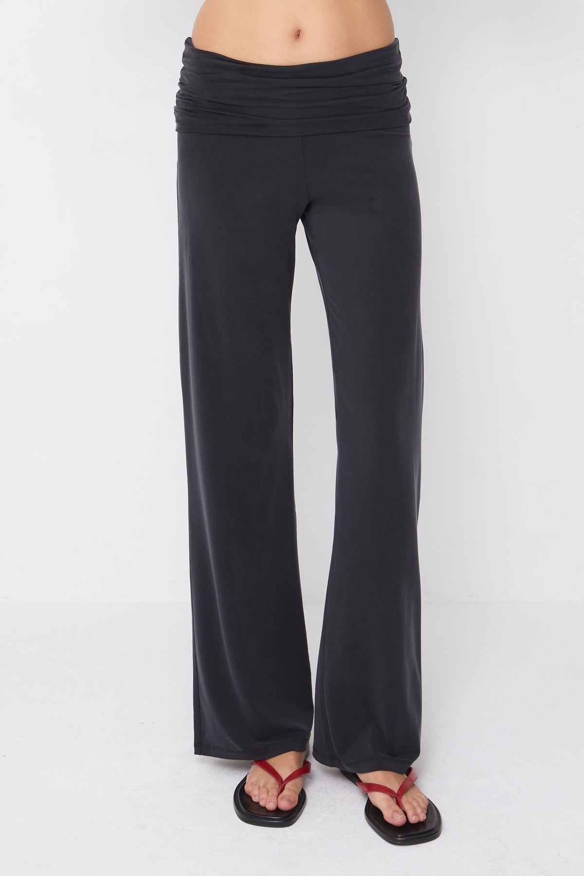 Kylie Fold Over Trousers - Grafite