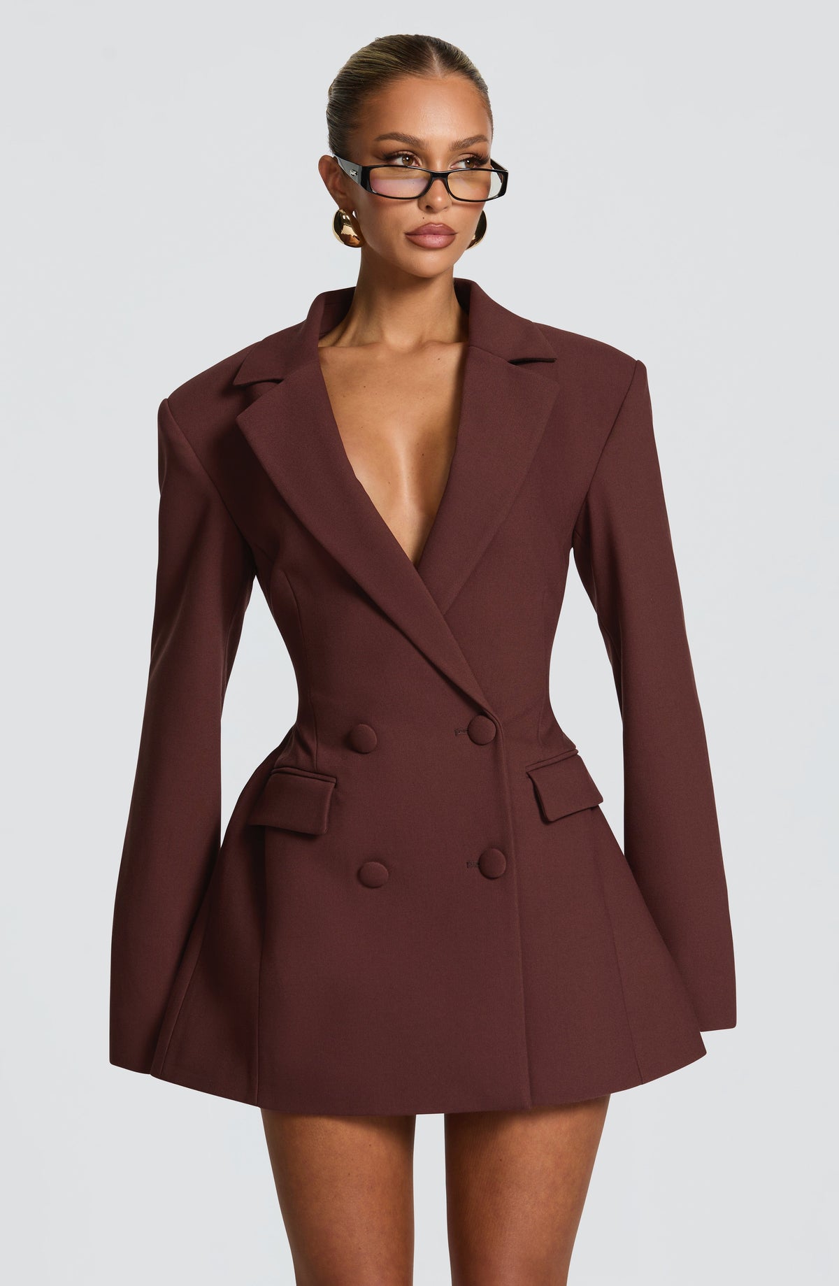 Elvira Mini Dress - Marrone Prugna