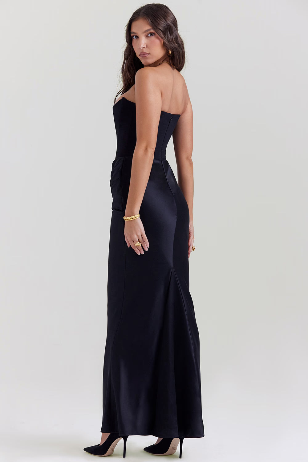 Vestido Maxi con corsé sin tirantes