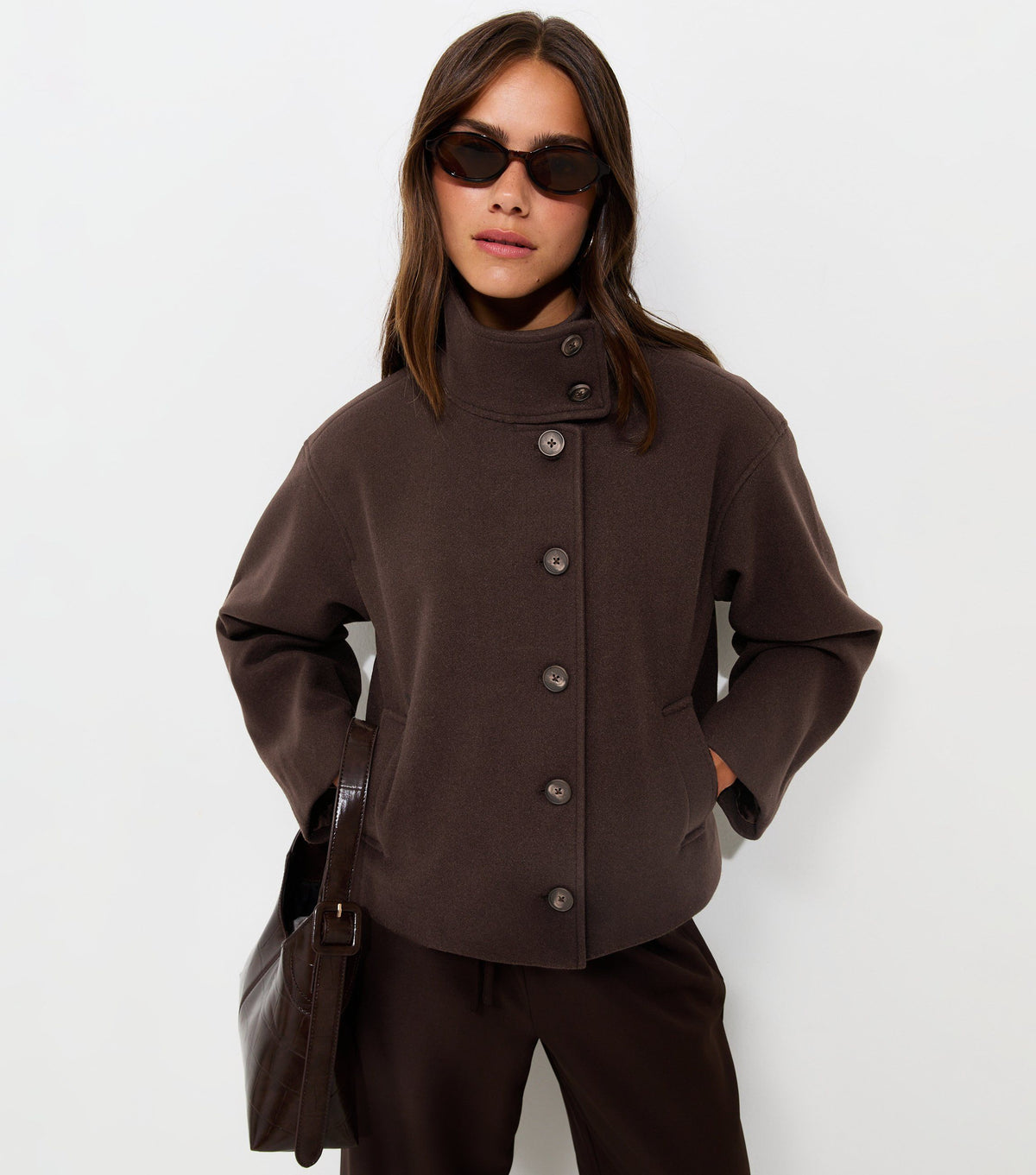 Petite Funnel Neck Jacket