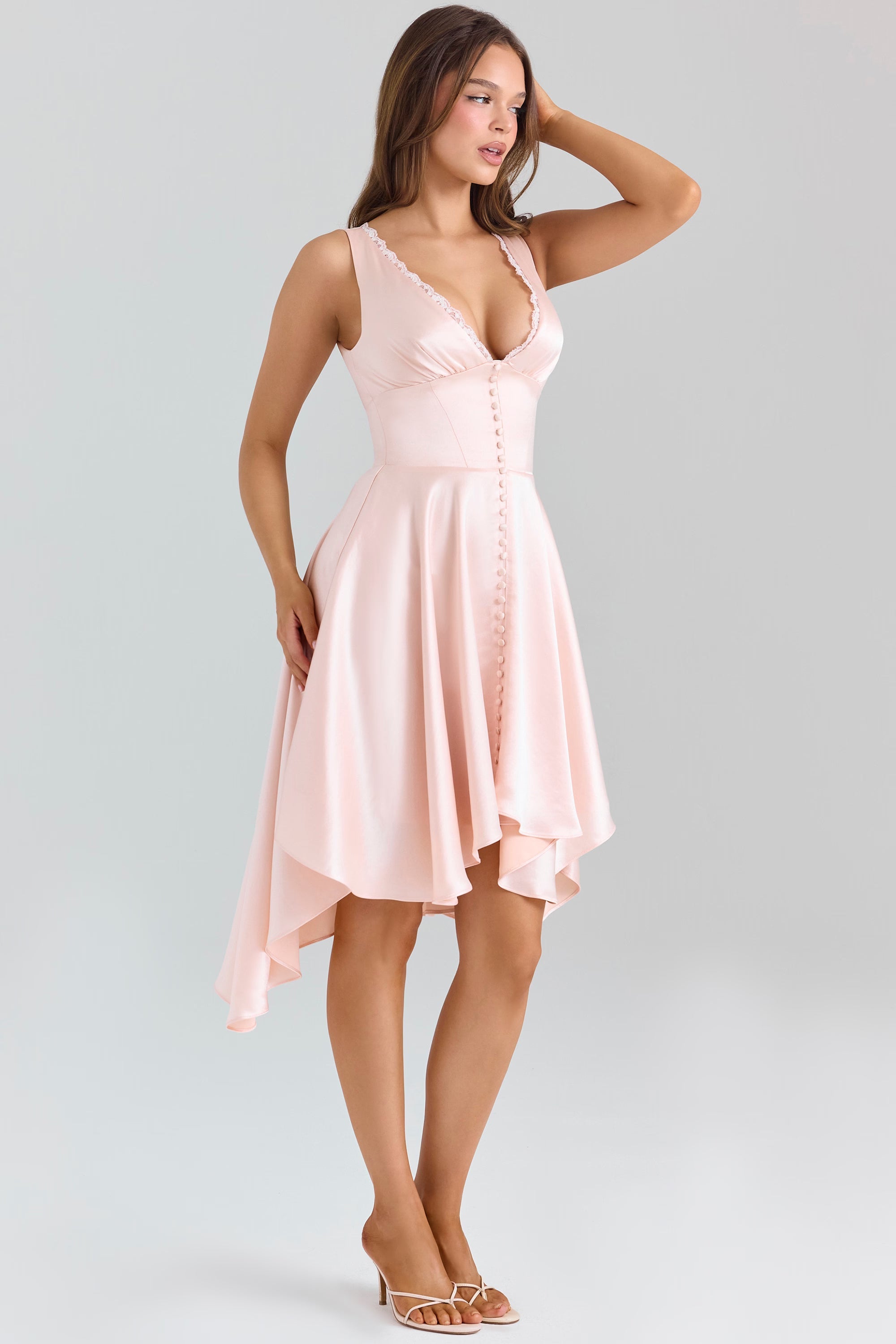 Vestido midi Sabella con pañuelo asimétrico