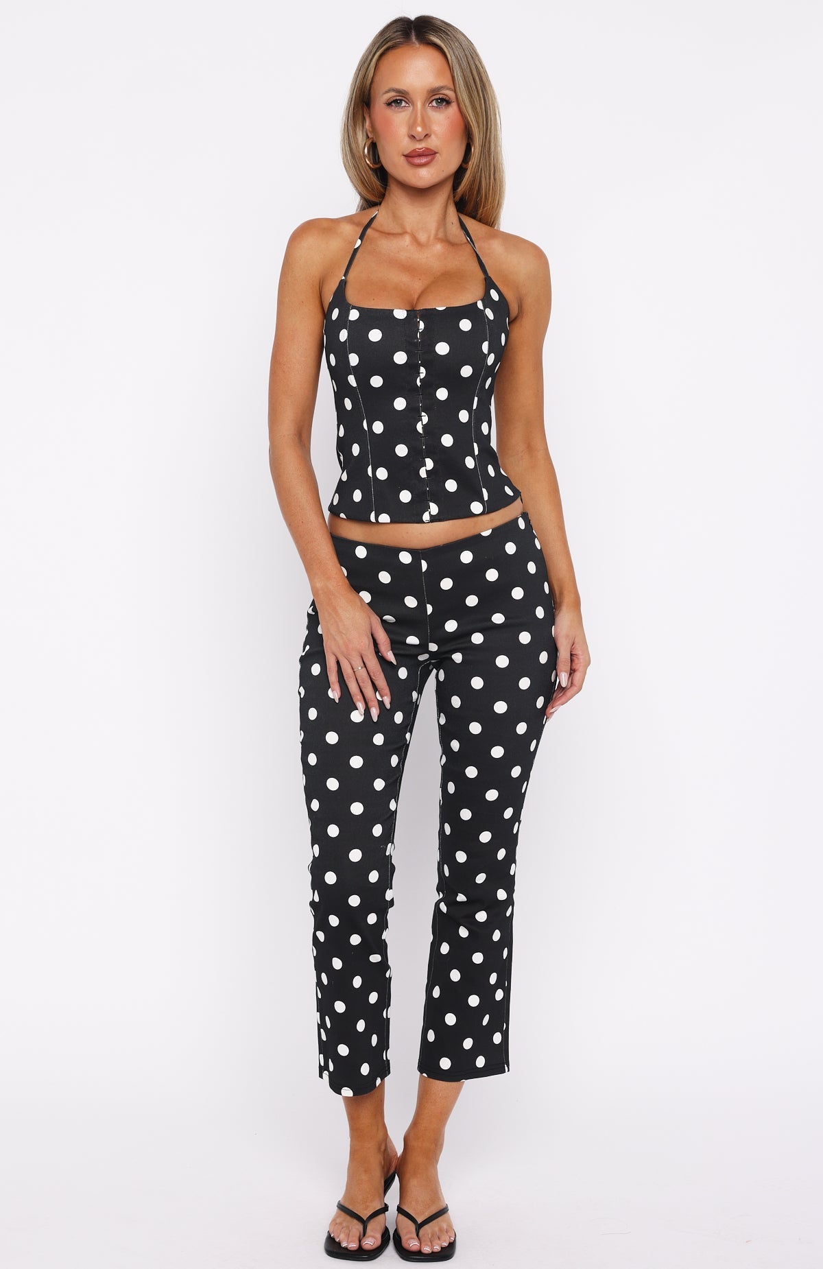 Pantalones Capri Sweetie Darling Lunares Negros/Blancos