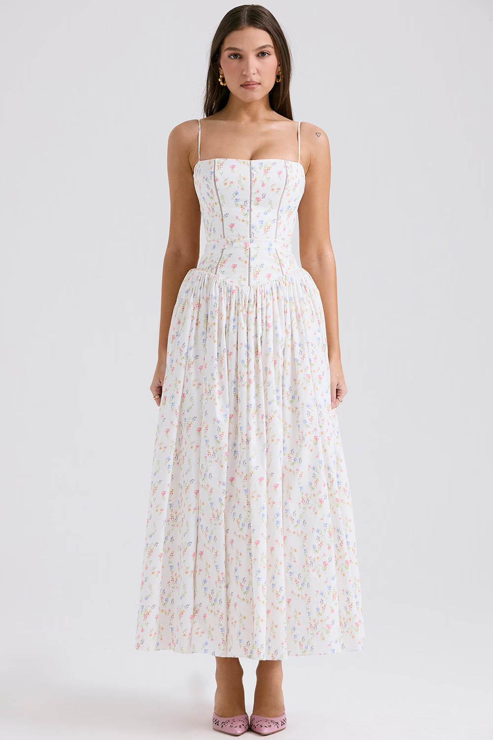 Vestido Maxi de algodón con estampado Posy