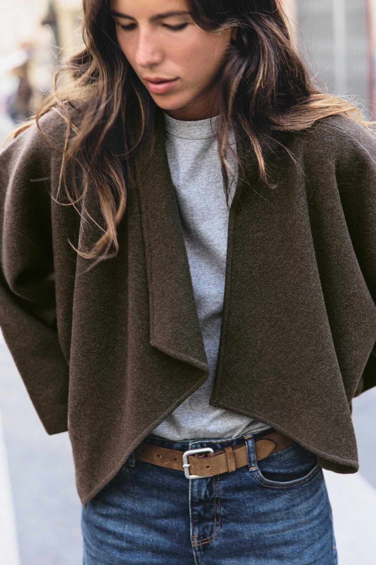 Open-Front Knit Jacket