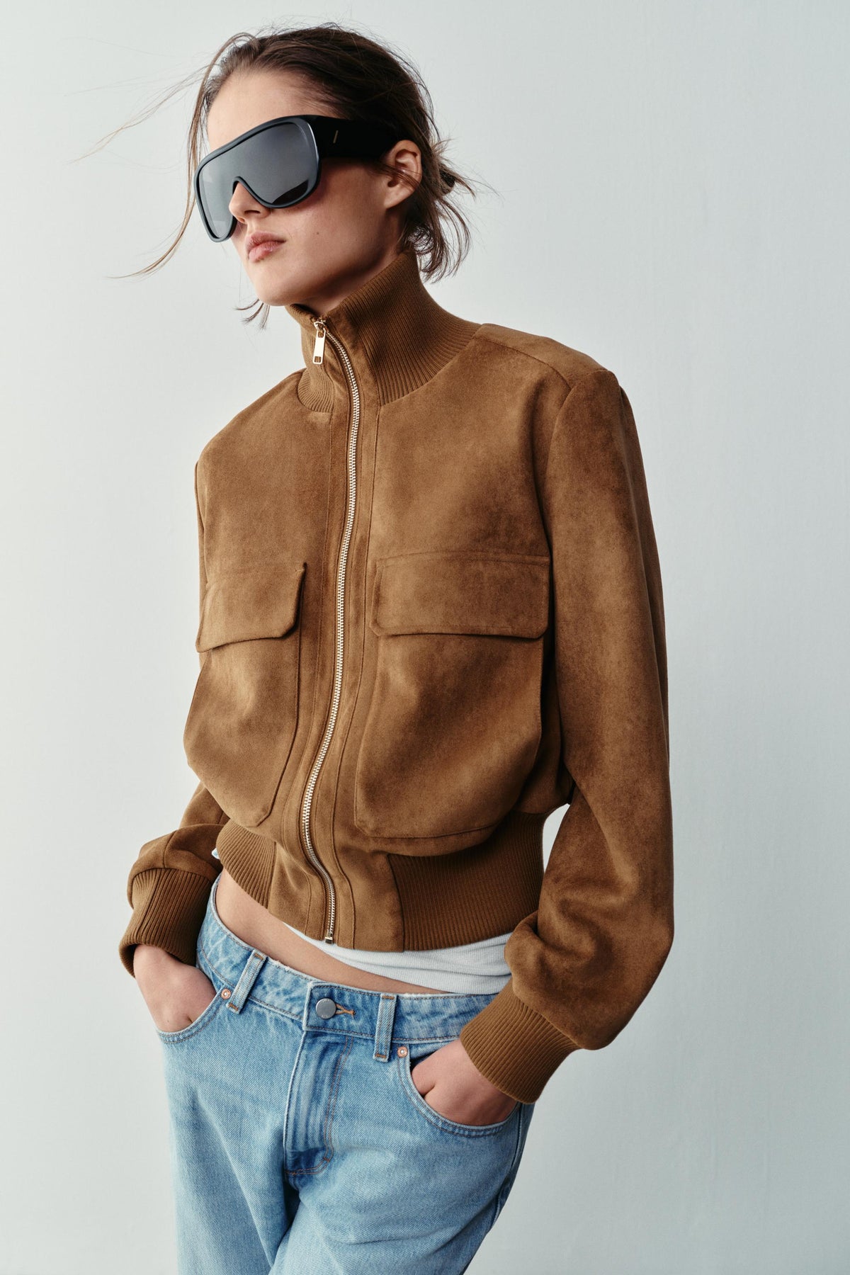 Chaqueta Bomber Efecto Ante