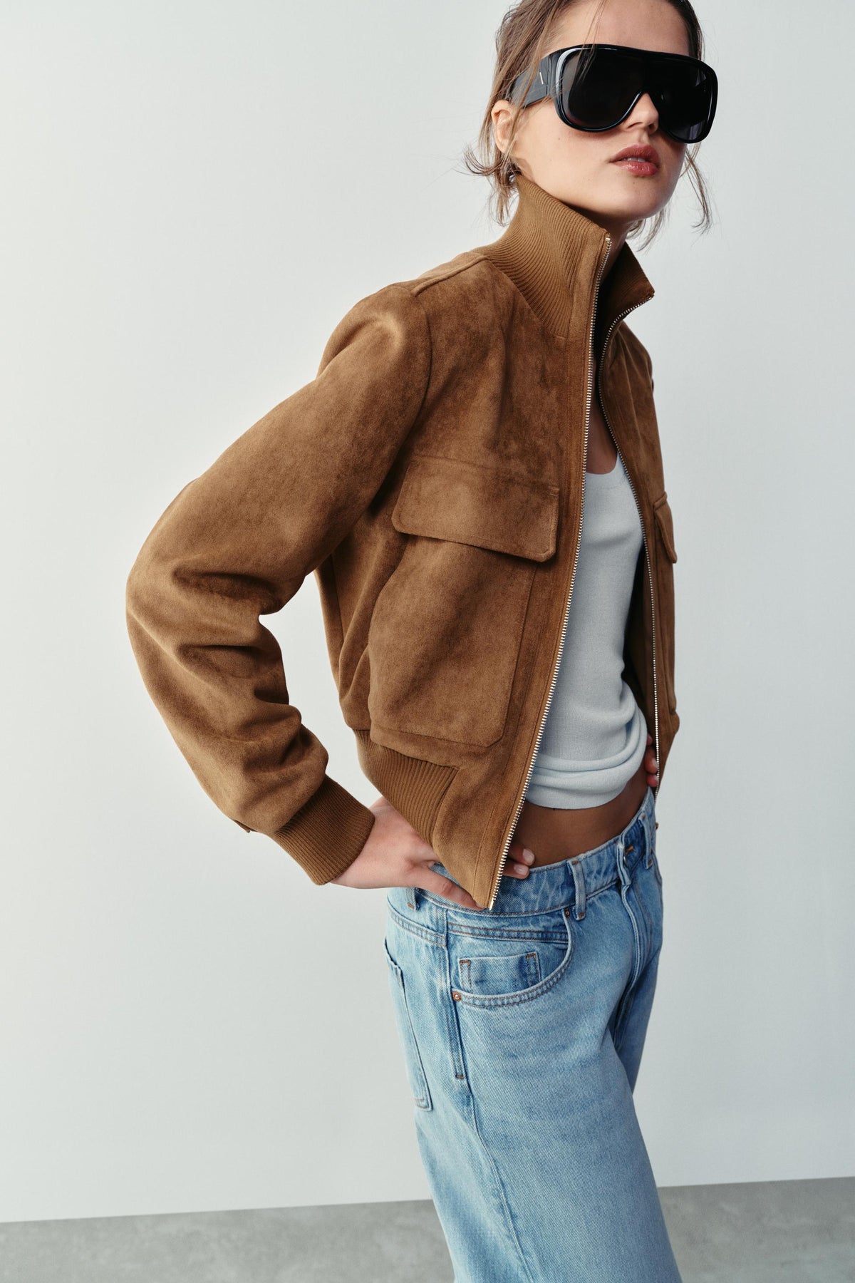 Chaqueta Bomber Efecto Ante