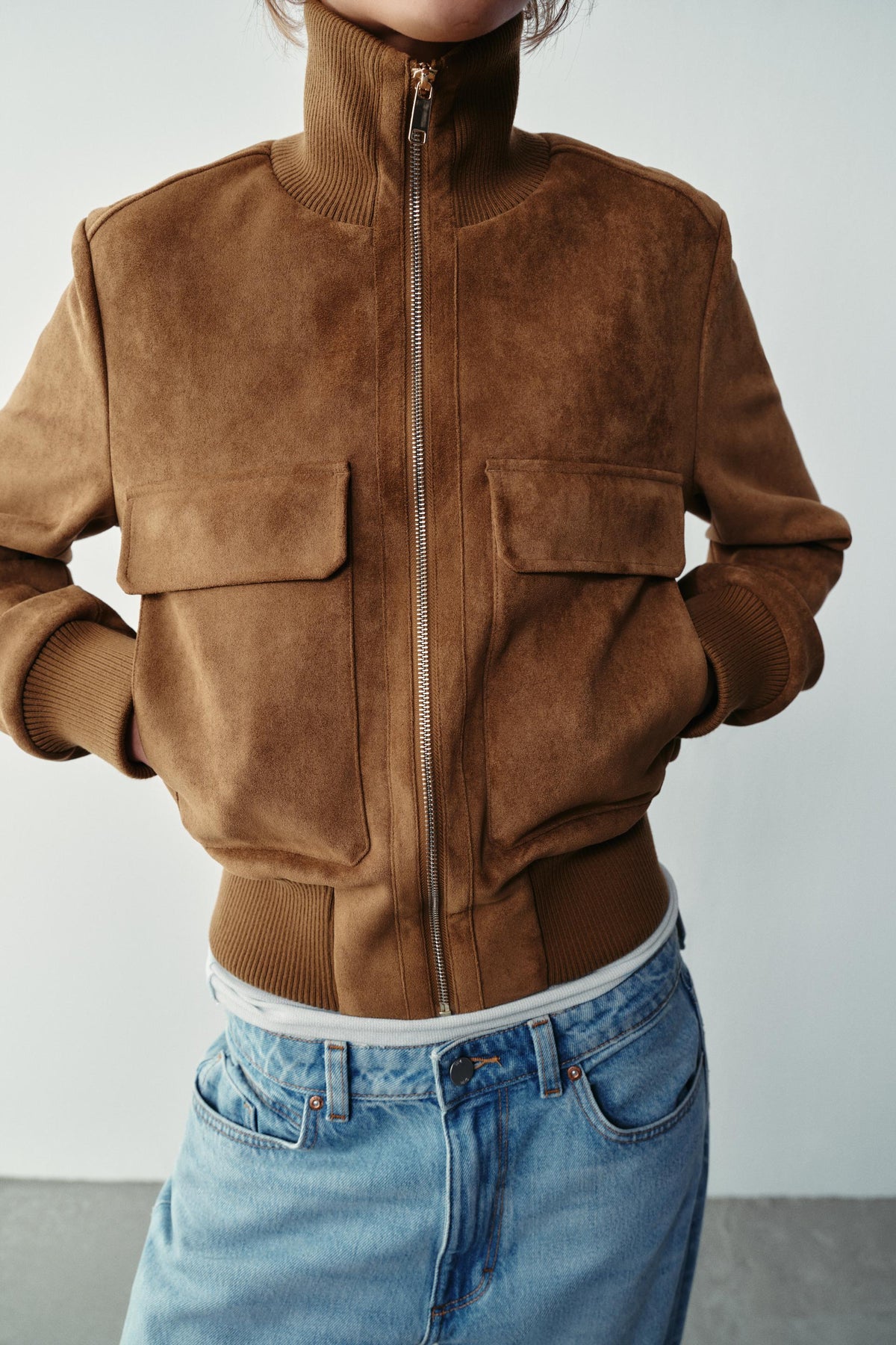 Chaqueta Bomber Efecto Ante