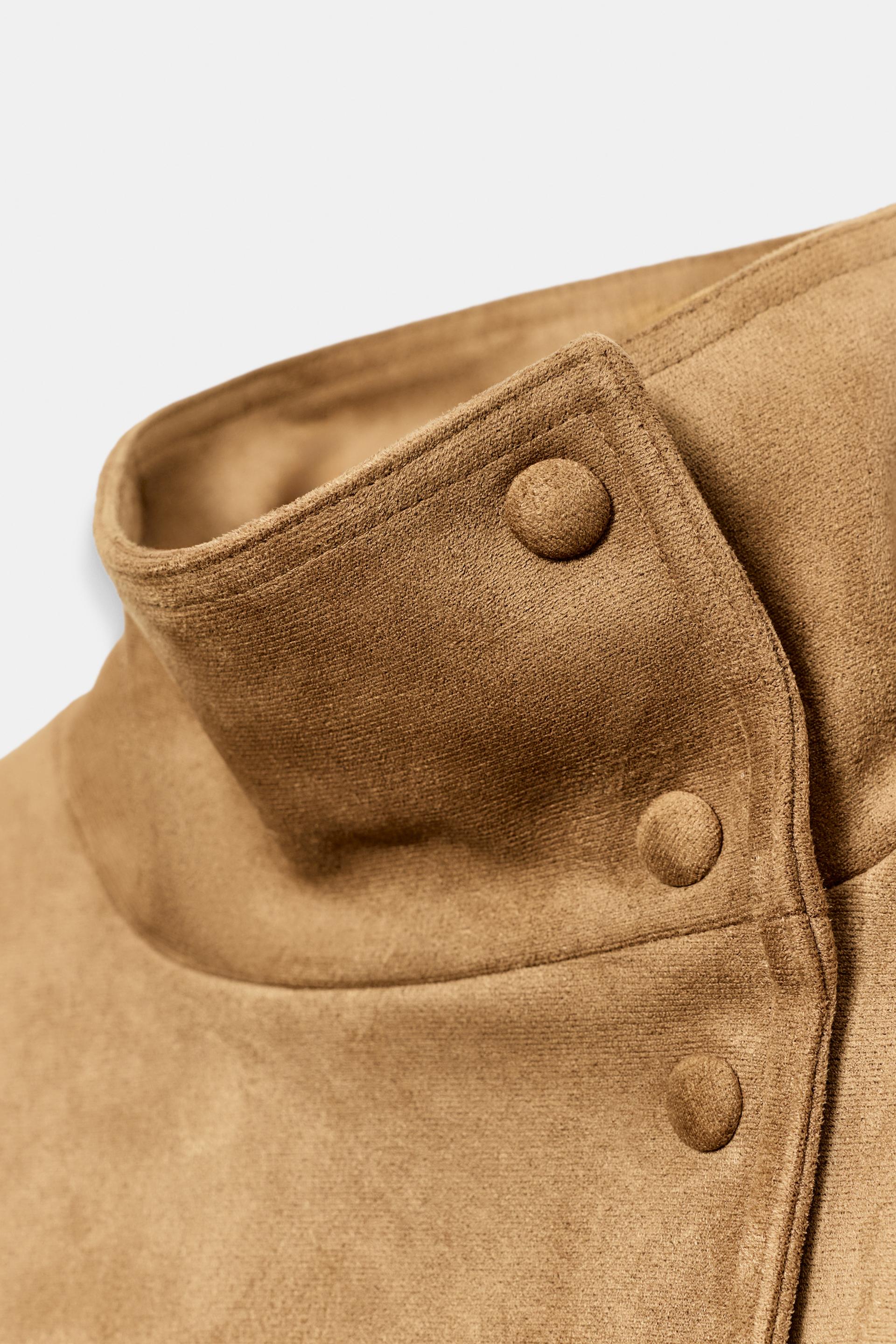 Faux Suede Belted Jacket