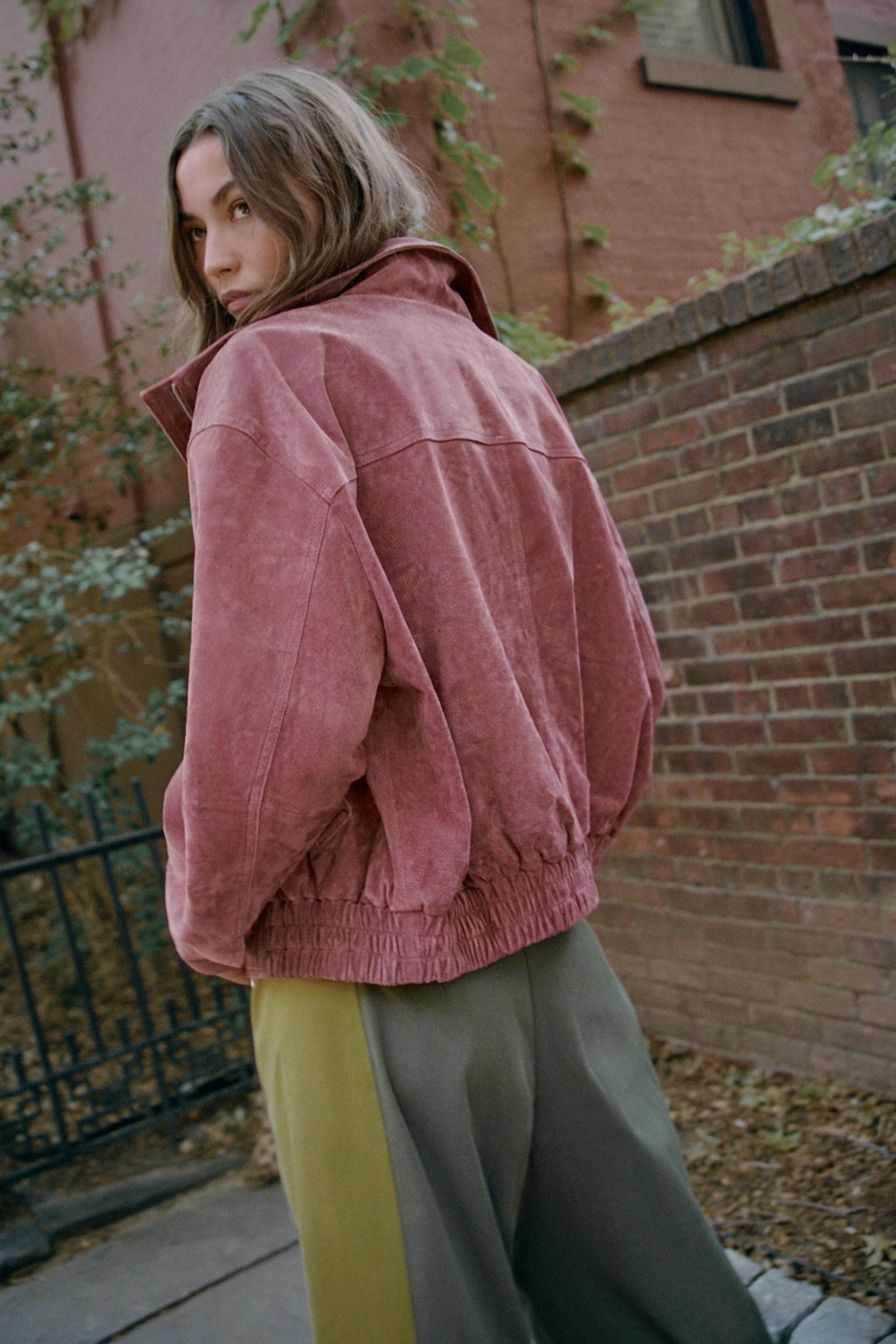 Soft Leather Bomber Jacket