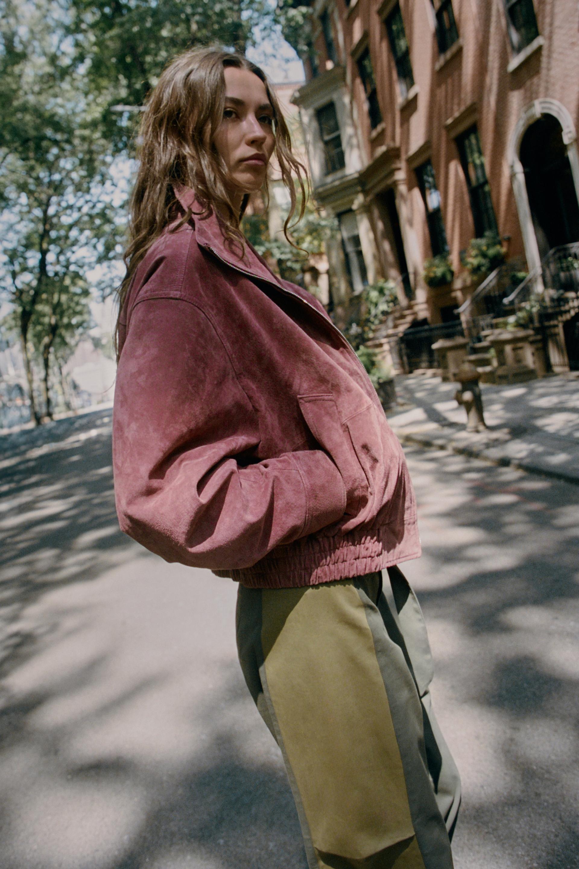 Soft Leather Bomber Jacket