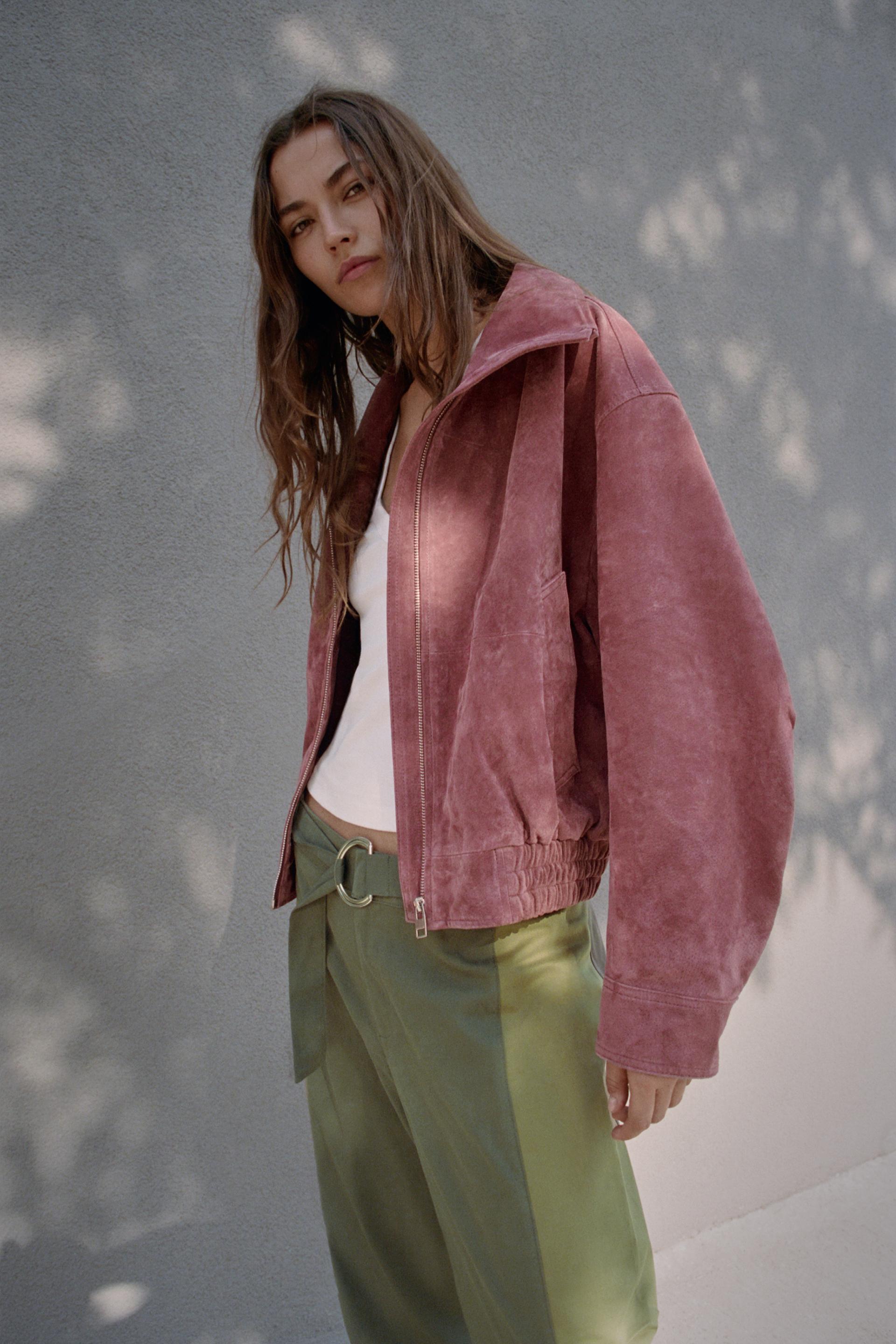 Soft Leather Bomber Jacket