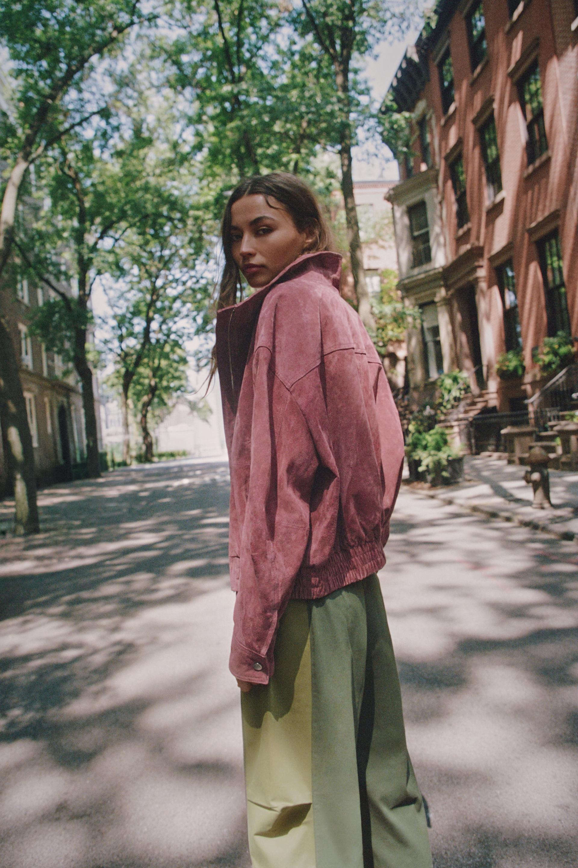 Soft Leather Bomber Jacket