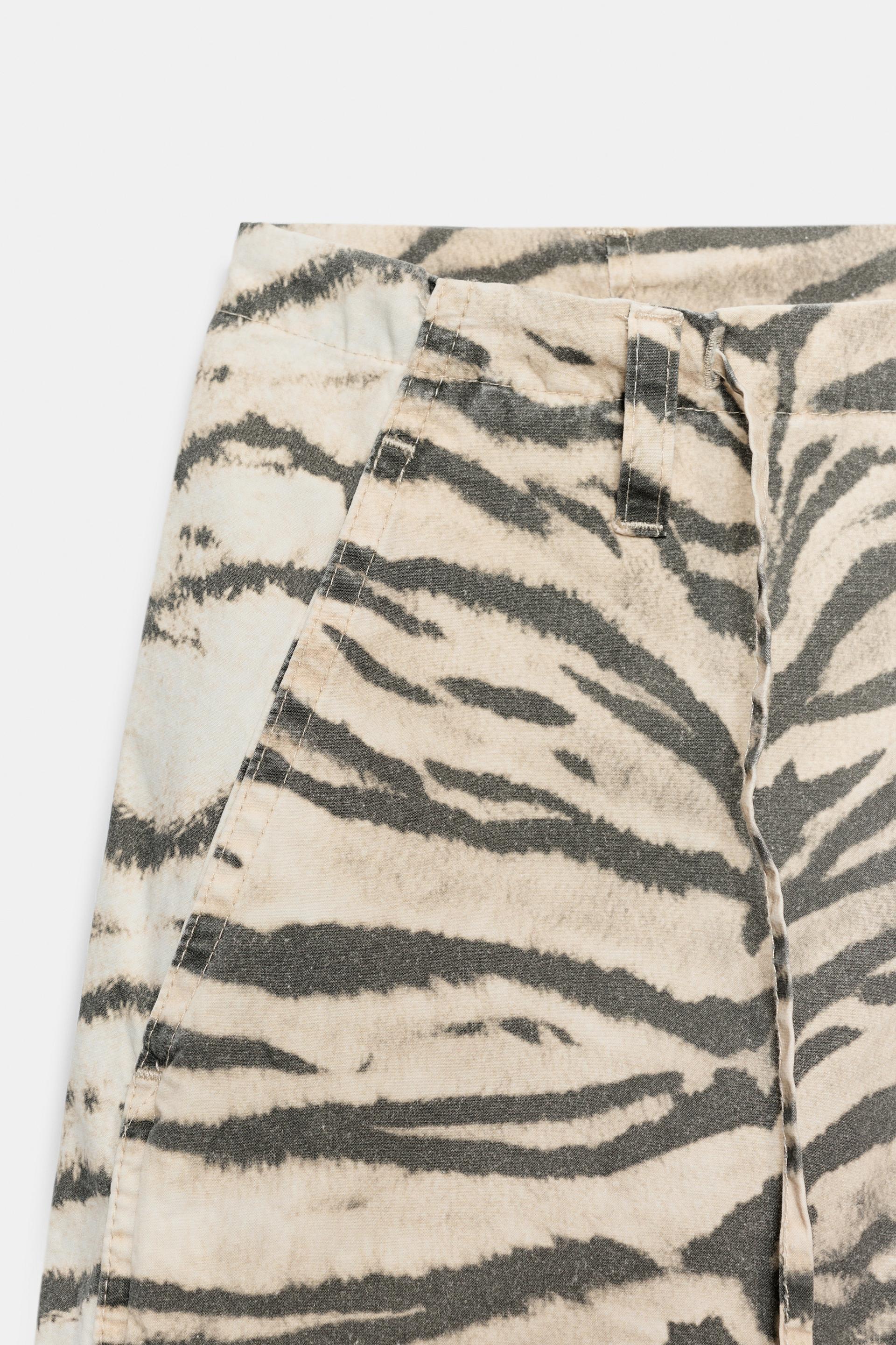 Animal Print Wide-Leg Trousers