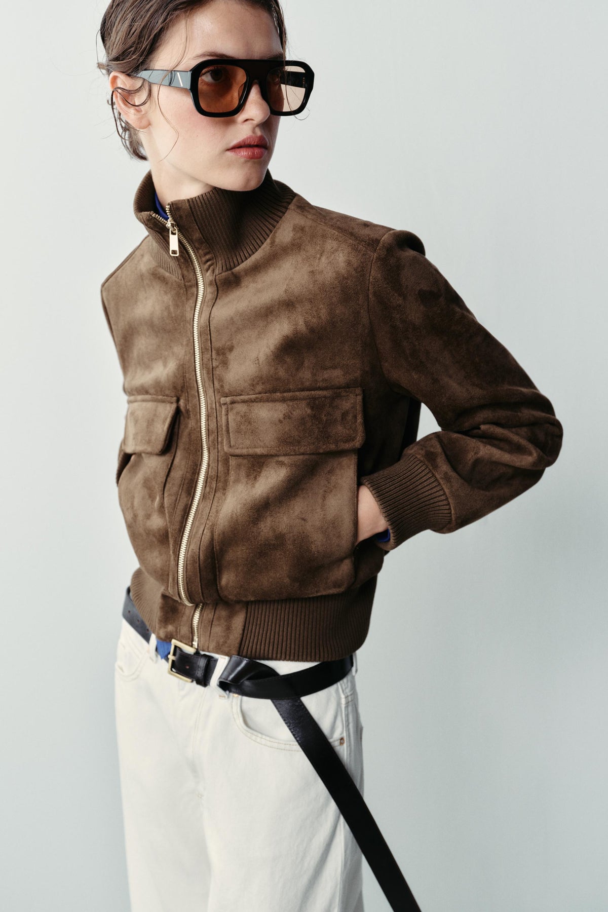 Chaqueta Bomber Efecto Ante
