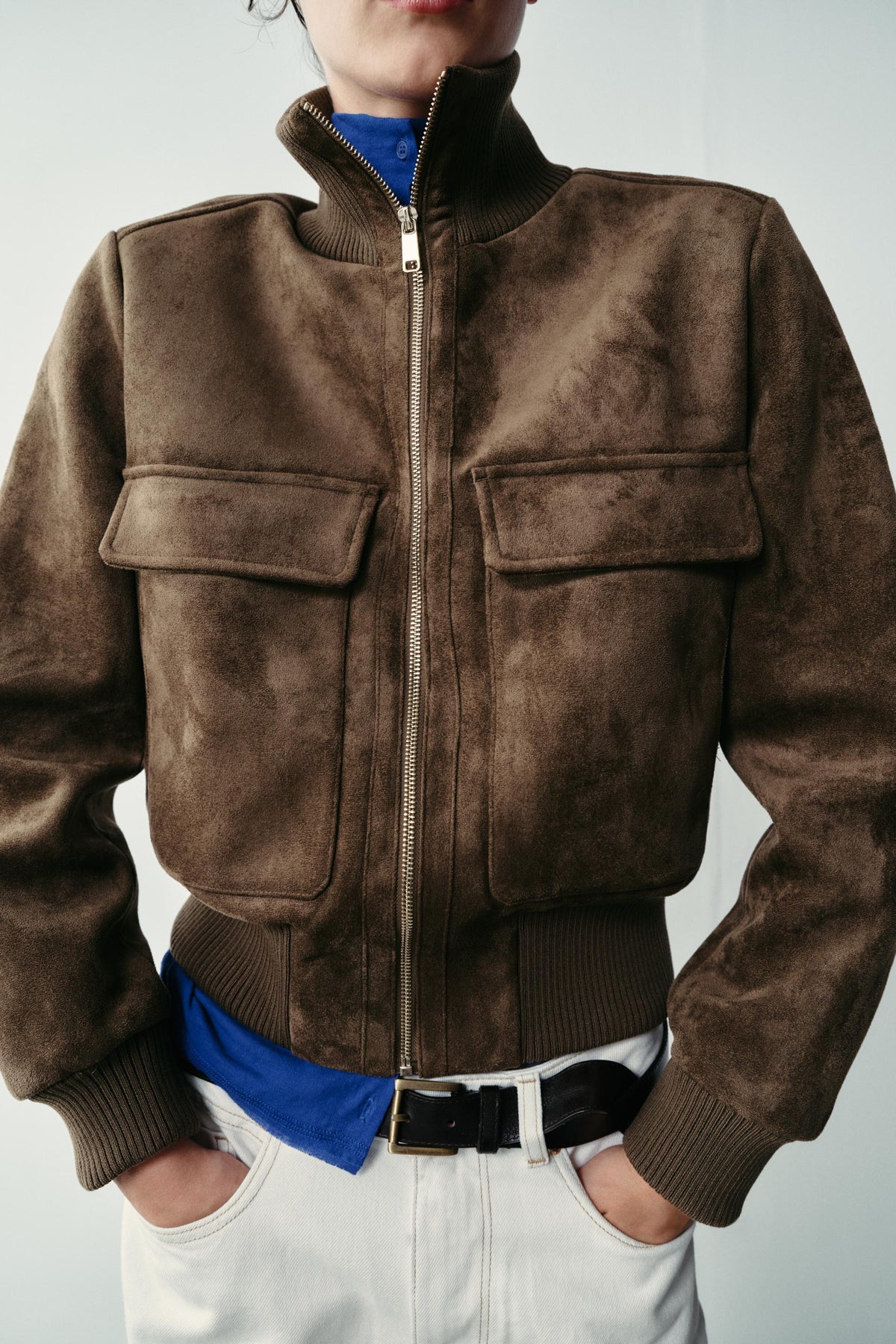 Chaqueta Bomber Efecto Ante