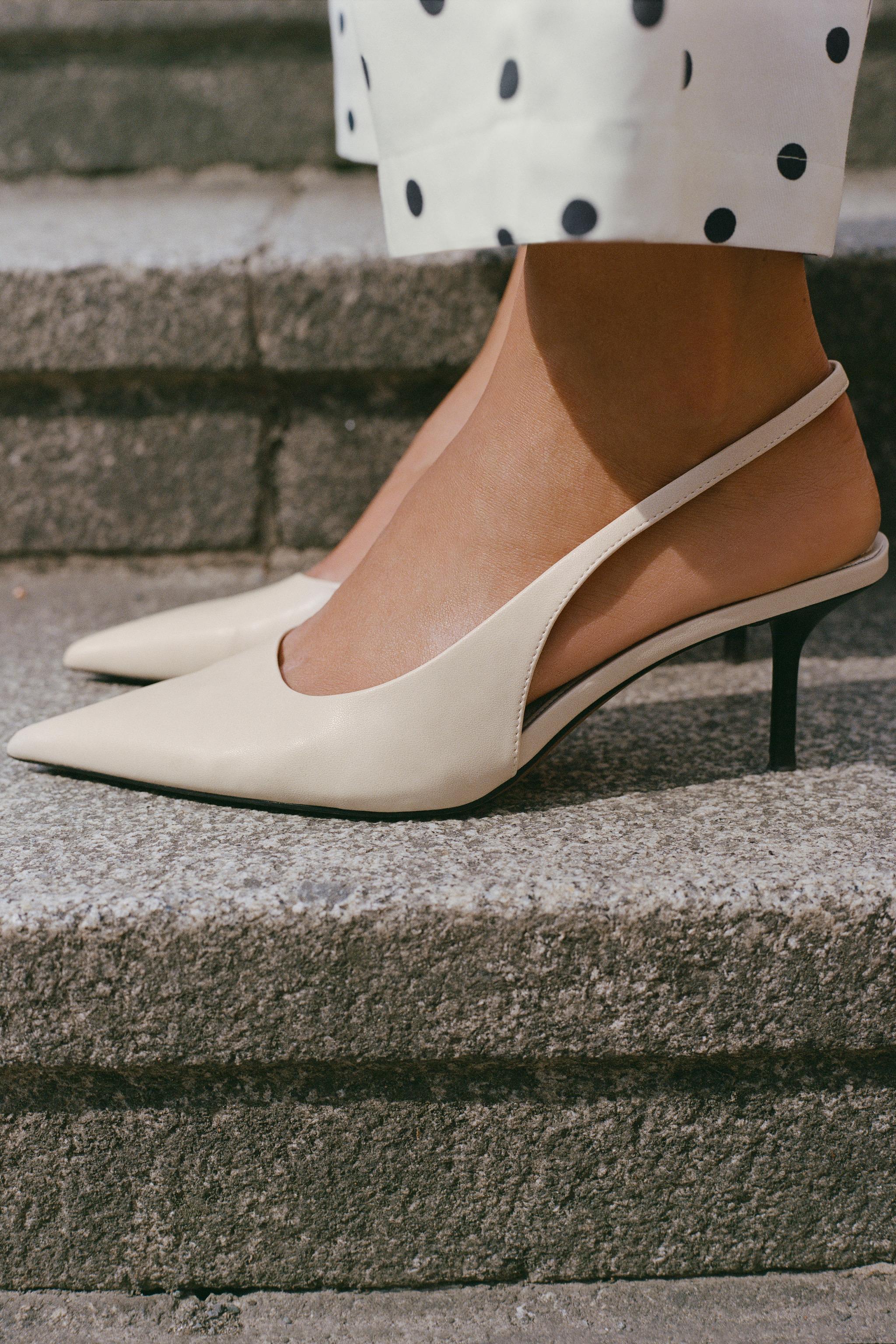Elisia Sandalo Slingback a Punta - Ecru Bianco