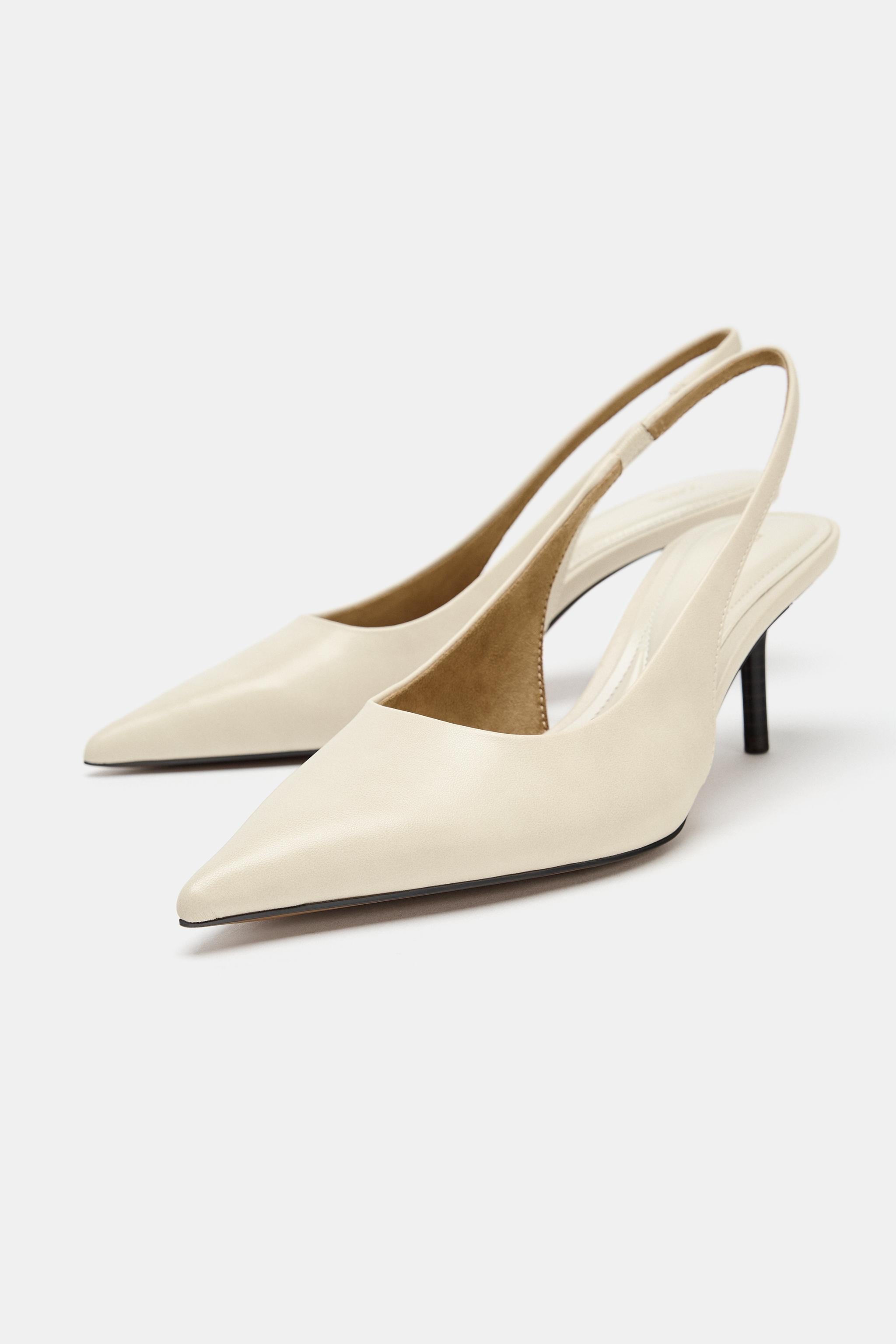 Elisia Sandalo Slingback a Punta - Ecru Bianco