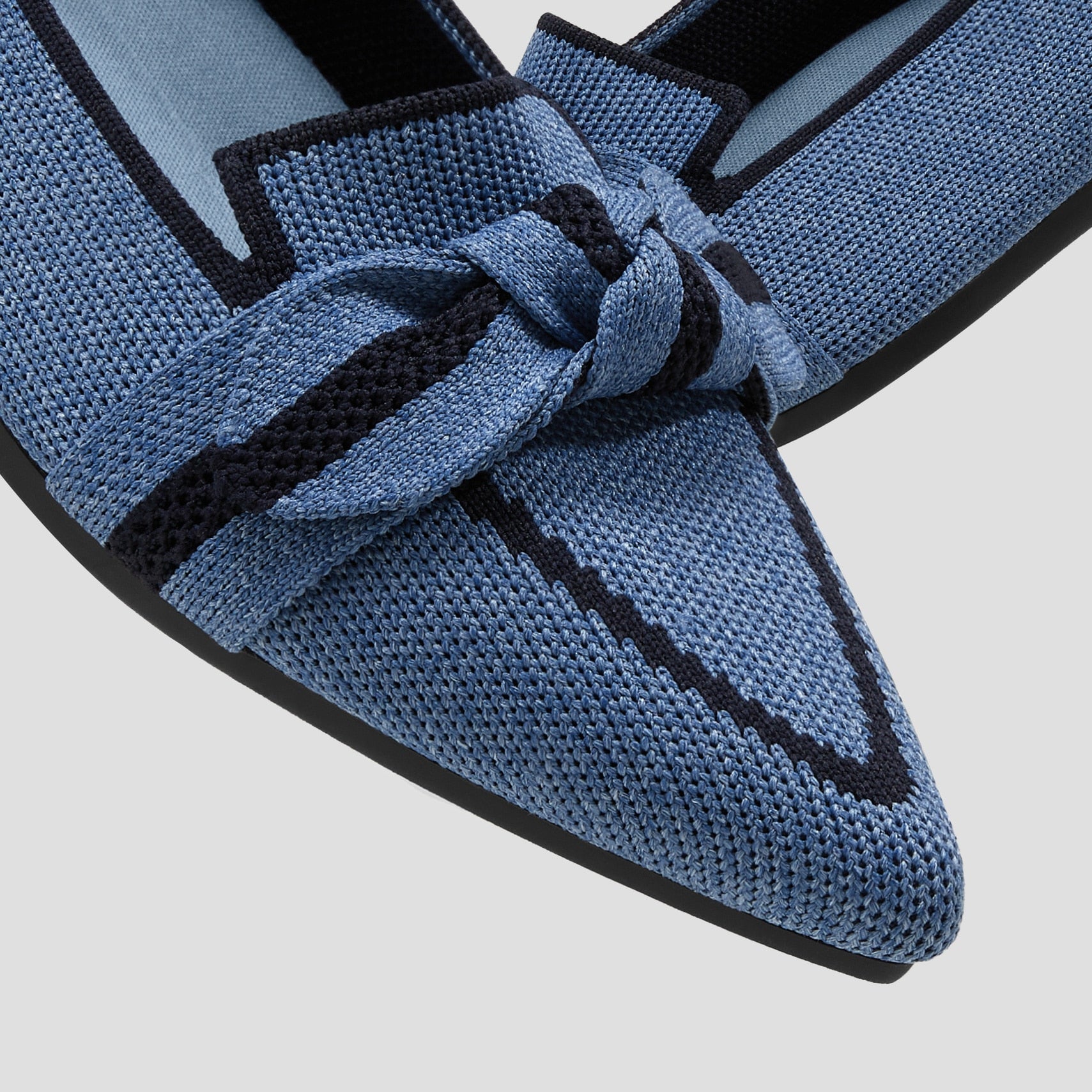 Michela Mocassino a Punta con Fiocco - Blu Denim