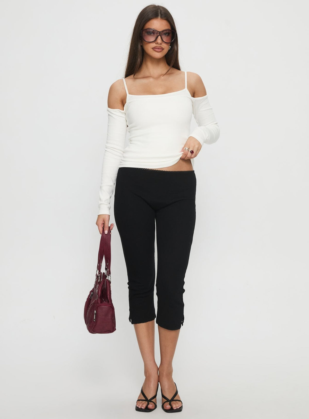 Baseline Rib Capri Pants - Nero