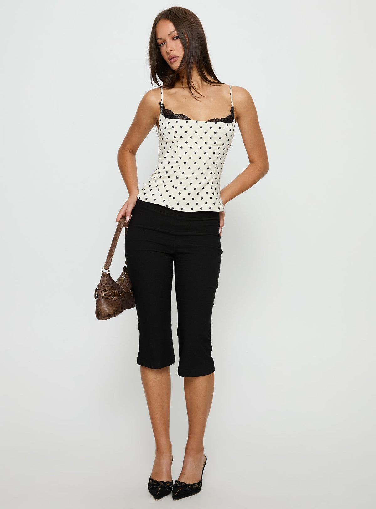 Renaissance Corset Lace Top - Bianco a Pois