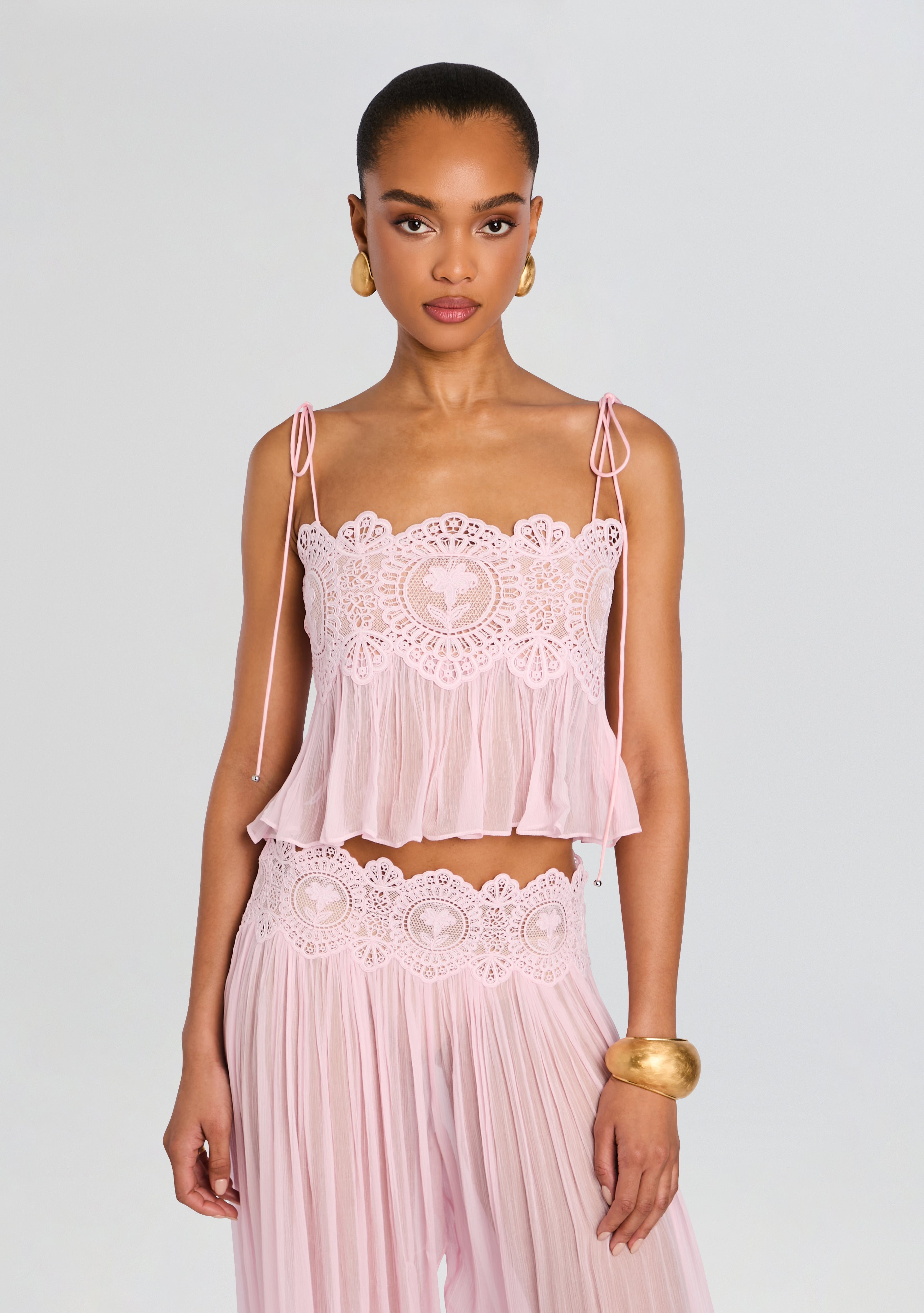 Luenie Chiffon Top - Rosa