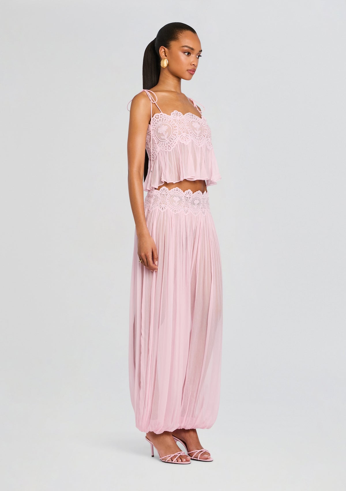 Luenie Chiffon Top - Rosa
