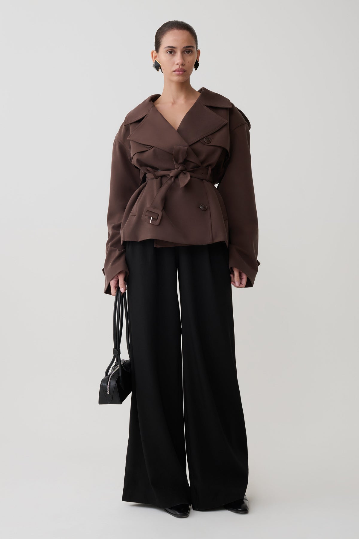 Alden Short Trench Jacket - Cioccolato