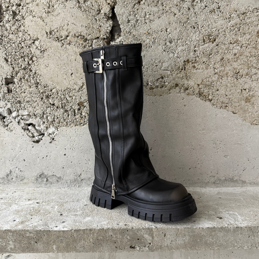 Marveena Stivale Platform con Risvolto