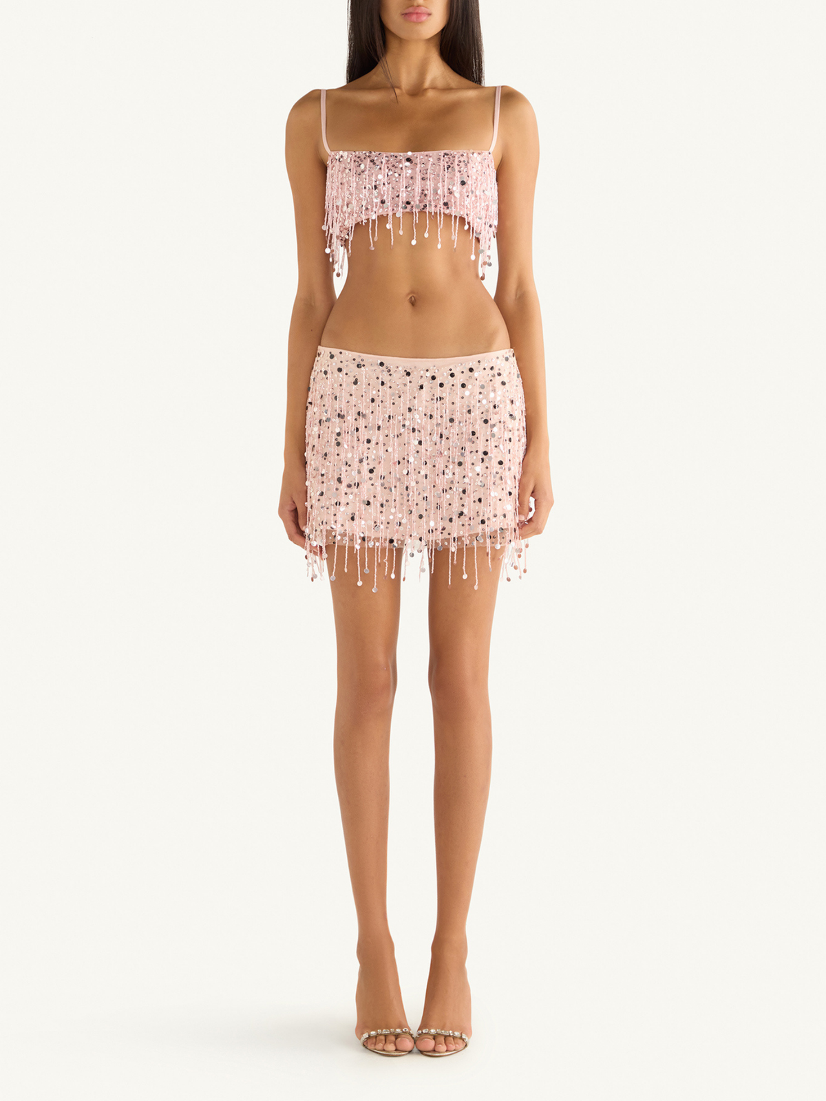 Yasmin Hand Beaded Bralette - Rosa Cipria