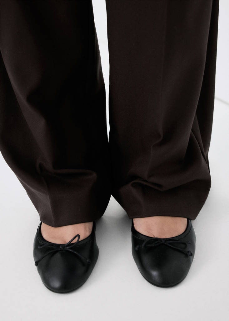 Lazina Ballerina in Pelle - Nero
