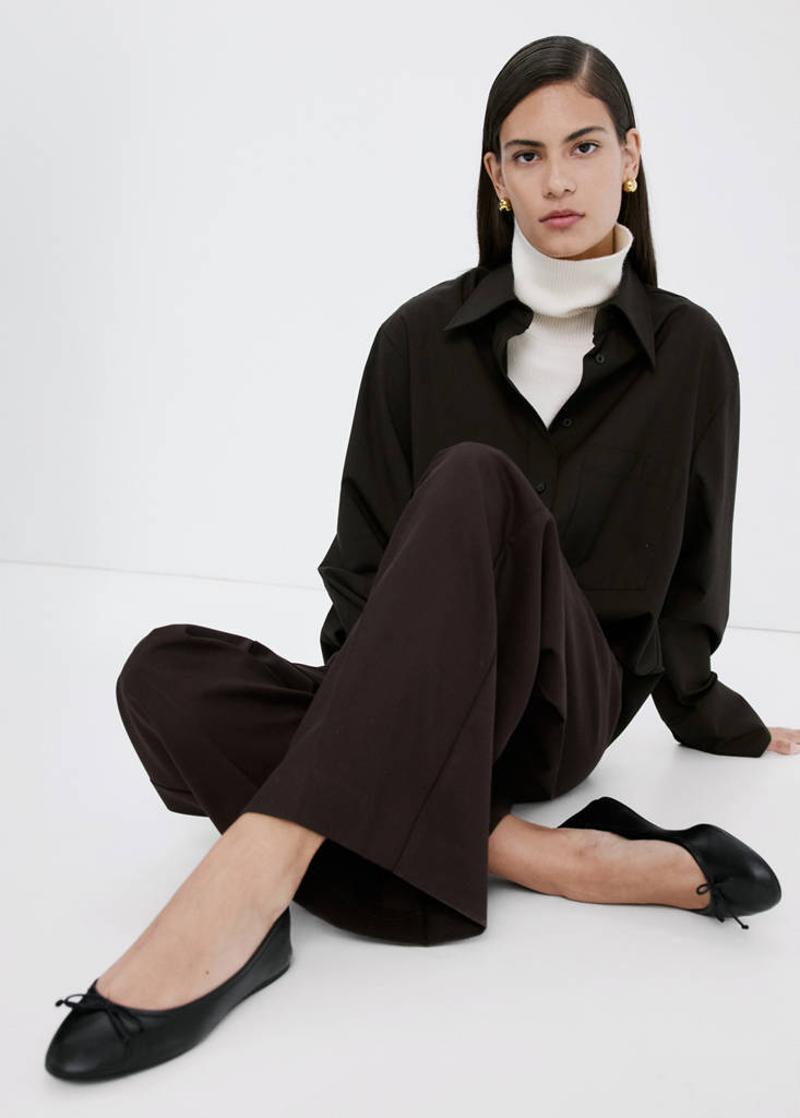 Lazina Ballerina in Pelle - Nero