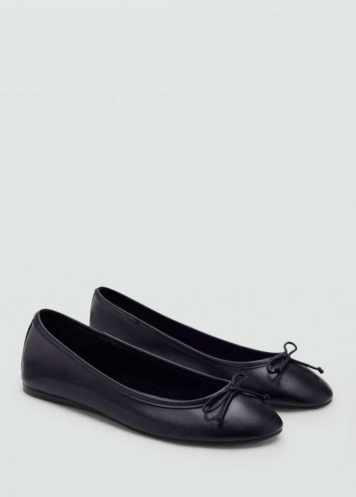 Lazina Ballerina in Pelle - Nero