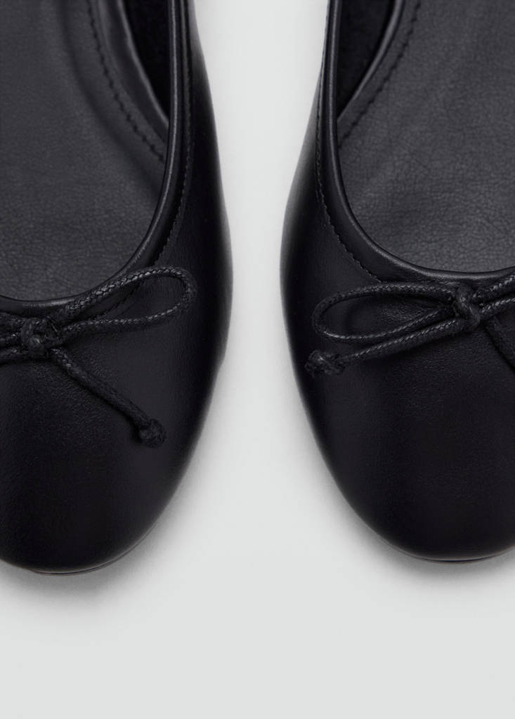 Lazina Ballerina in Pelle - Nero
