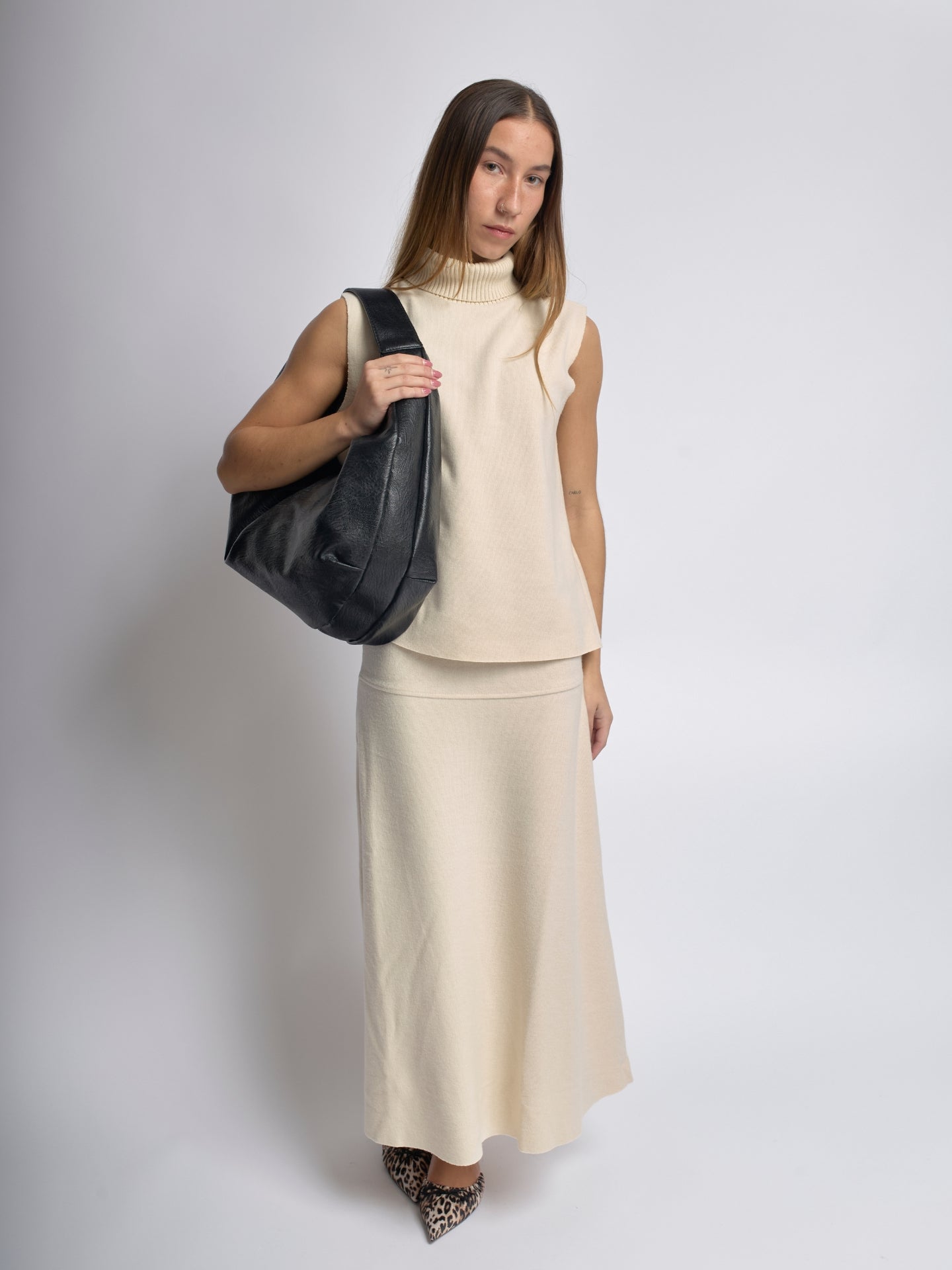 Odenza Borsa a Spalla Rotonda - Beige Sabbia