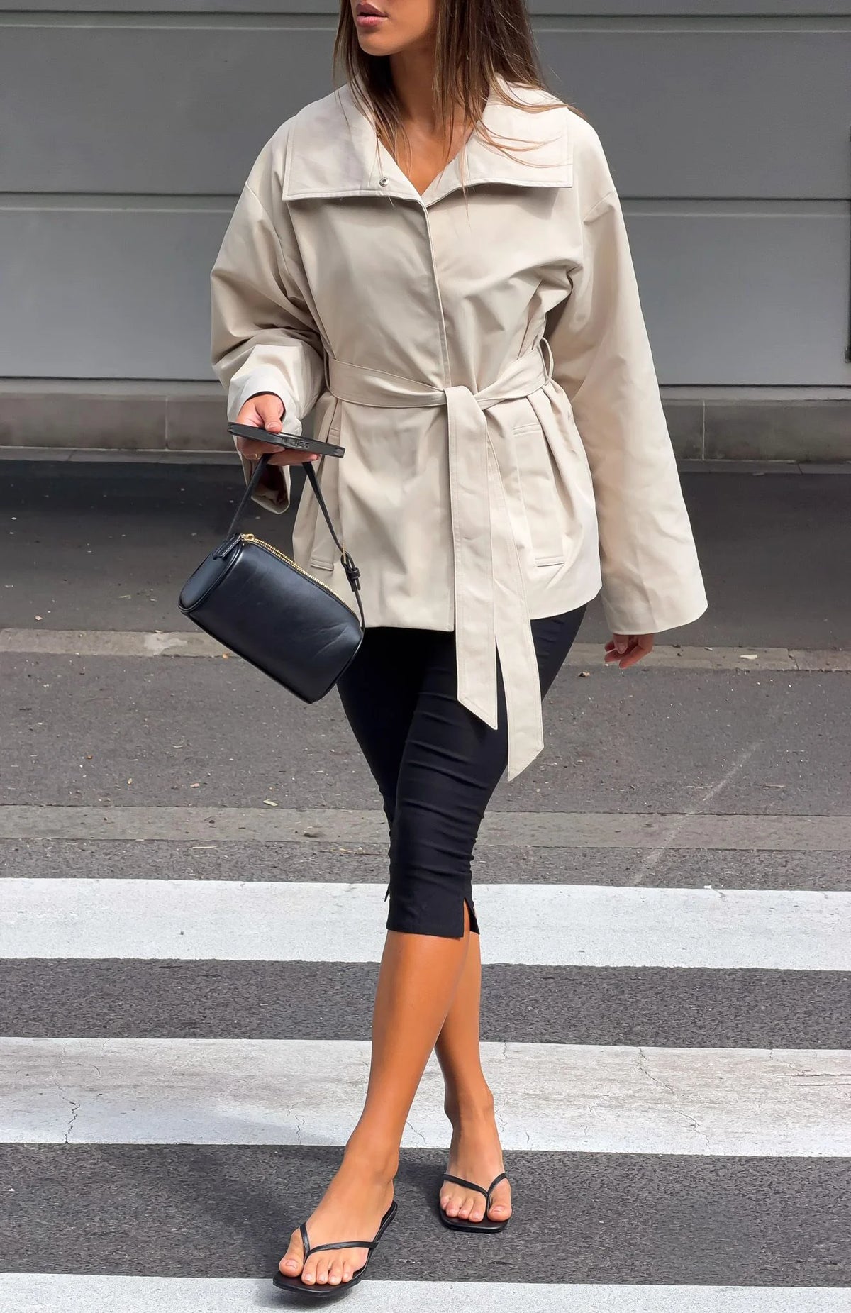Could Touch Cropped Trench Jacket