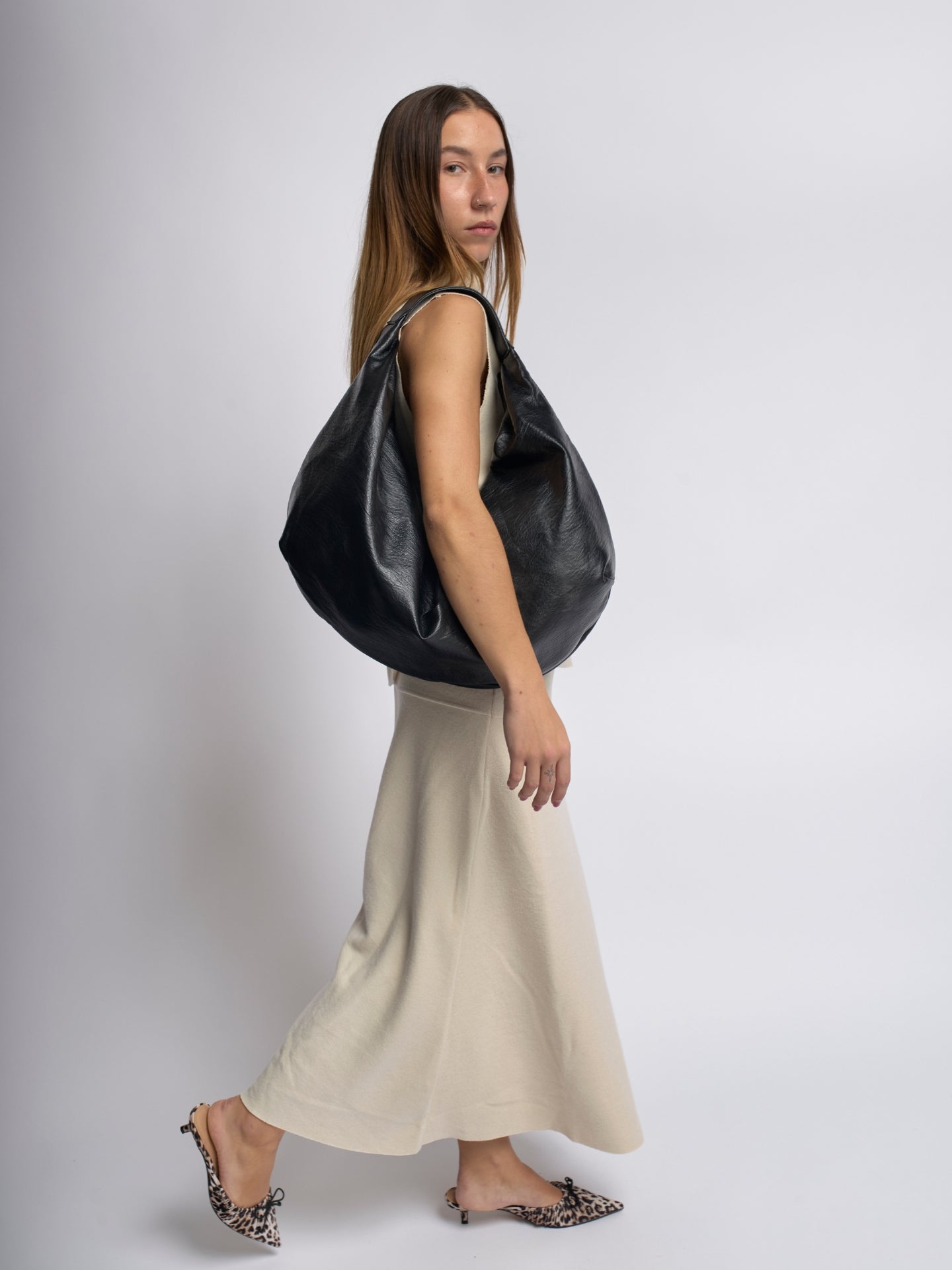 Odenza Borsa a Spalla Rotonda - Beige Sabbia