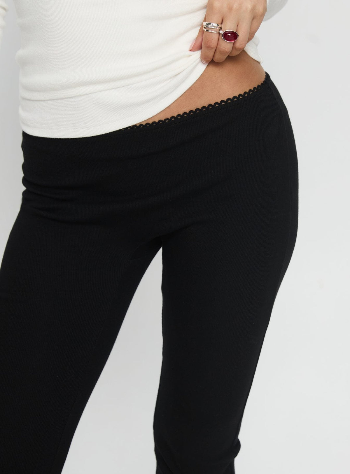 Baseline Rib Capri Pants - Nero