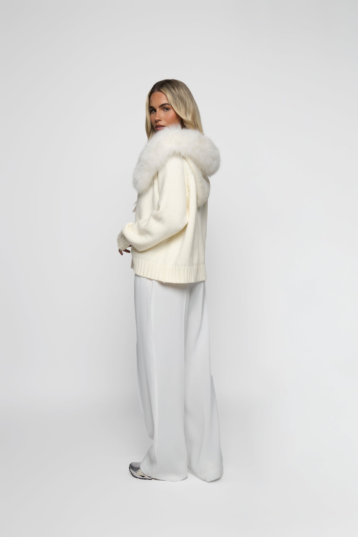 Cannes Zip Cardigan - Crema