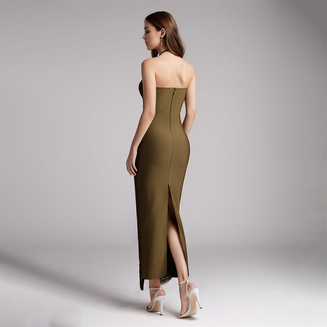 Seraphina Draped Fringe Maxi Gown
