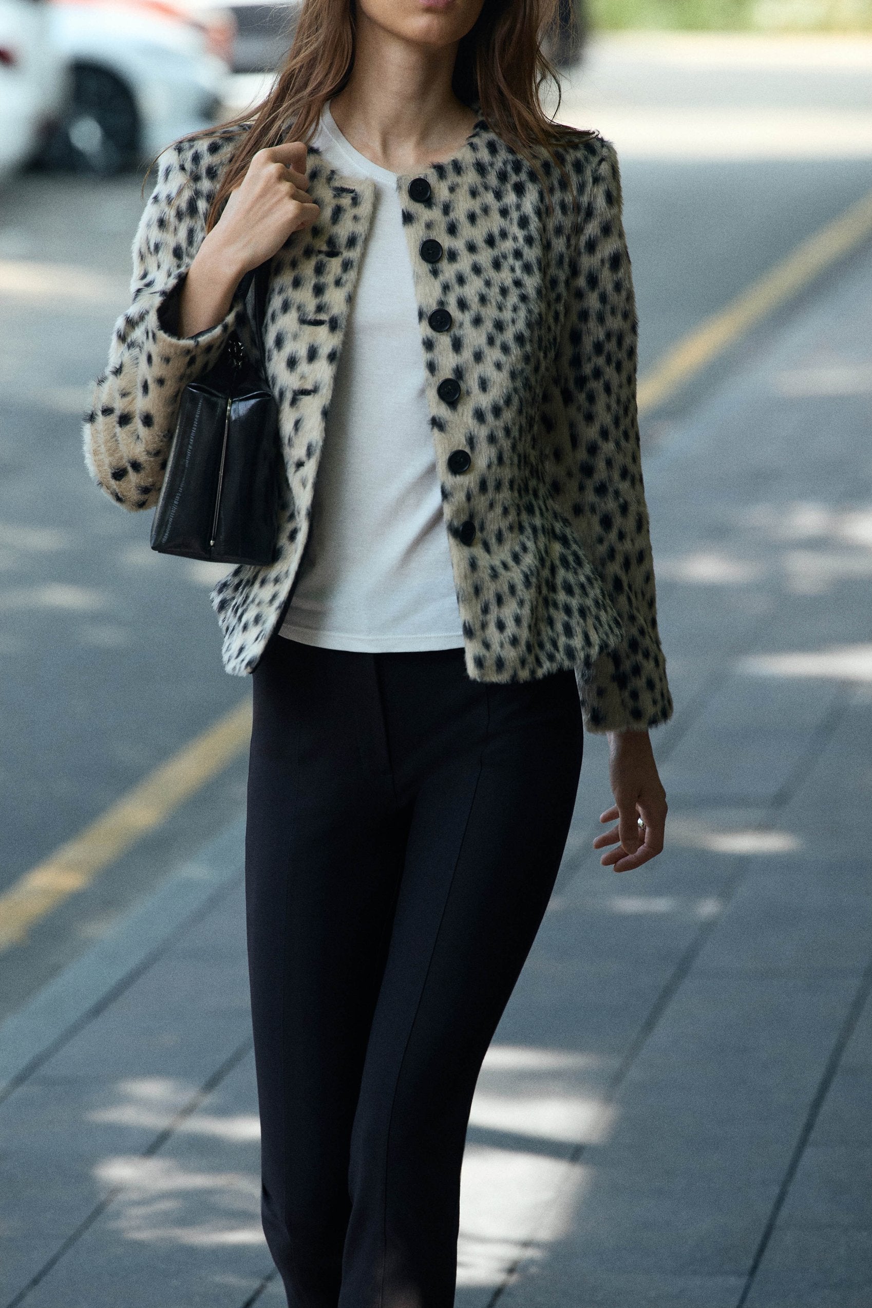 Blazer Effetto Pelliccia Leopardato